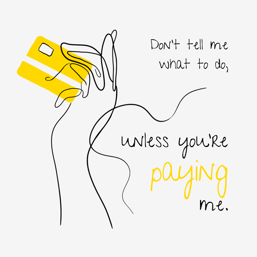 No Shit Shirts - Sweatshirt (Frontprint Large): Don’t tell me what to do, unless you’re paying me - Mansplaining - basic