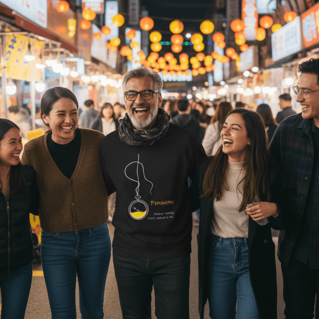 No Shit Shirts - Sweatshirt (Frontprint Large): Feminism: because “waiting” hasn’t worked so far - Society & Patriarchy - basic