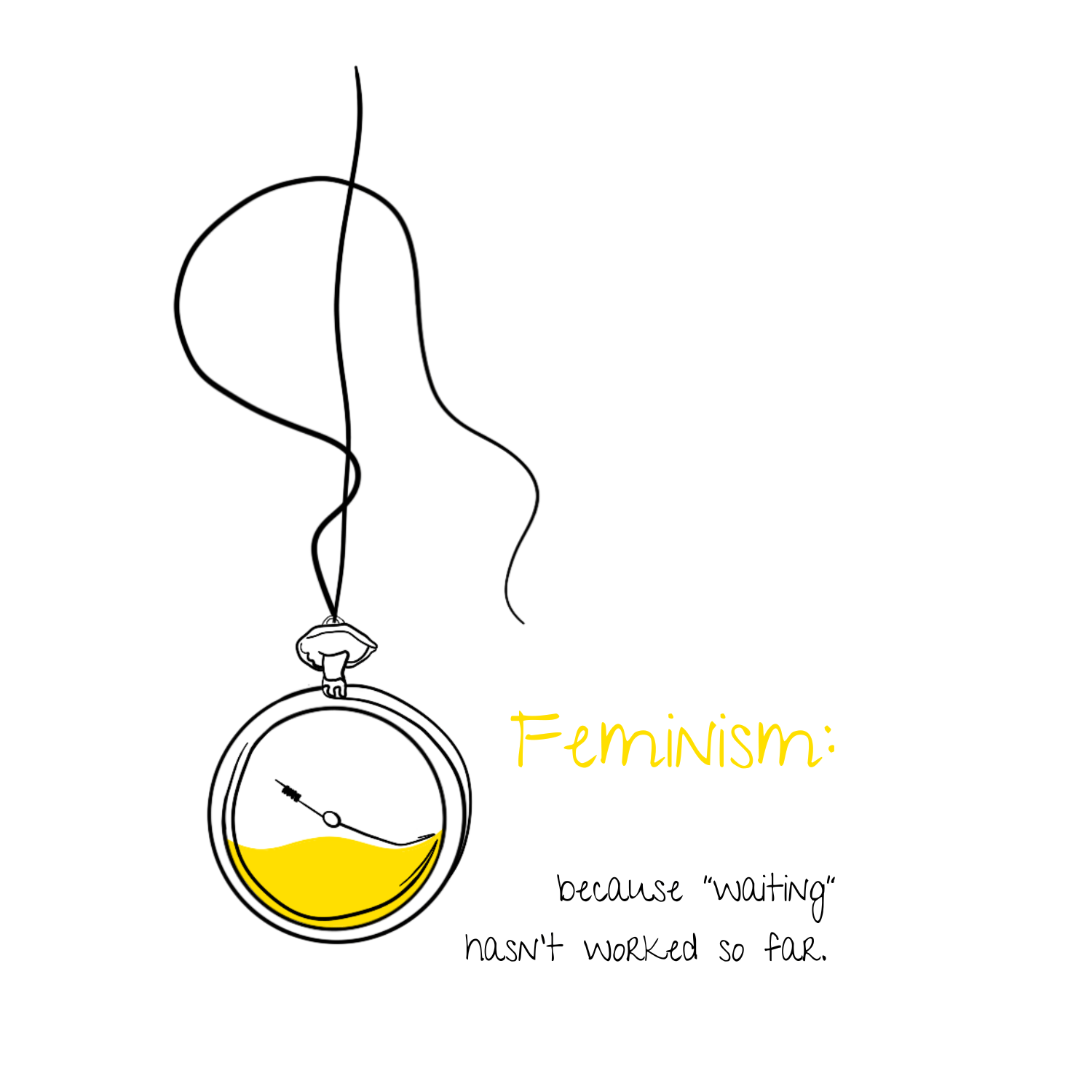 No Shit Shirts - Sweatshirt (Frontprint Large): Feminism: because “waiting” hasn’t worked so far - Society & Patriarchy - basic