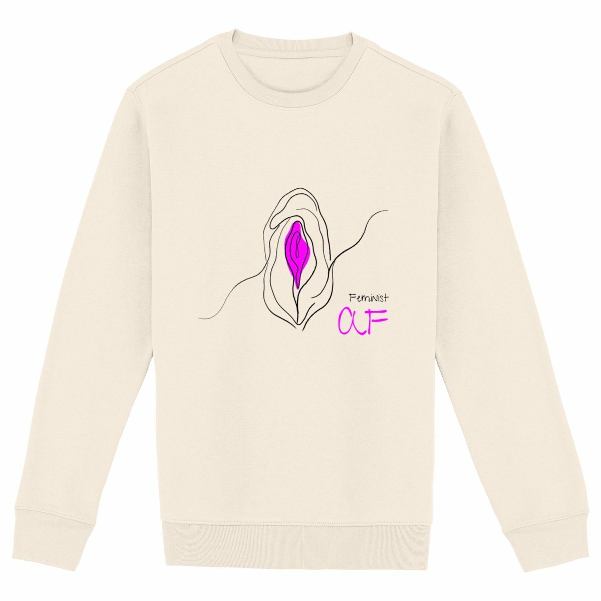 No Shit Shirts - Sweatshirt (Frontprint Large): Feminist AF - Society & Patriarchy - basic