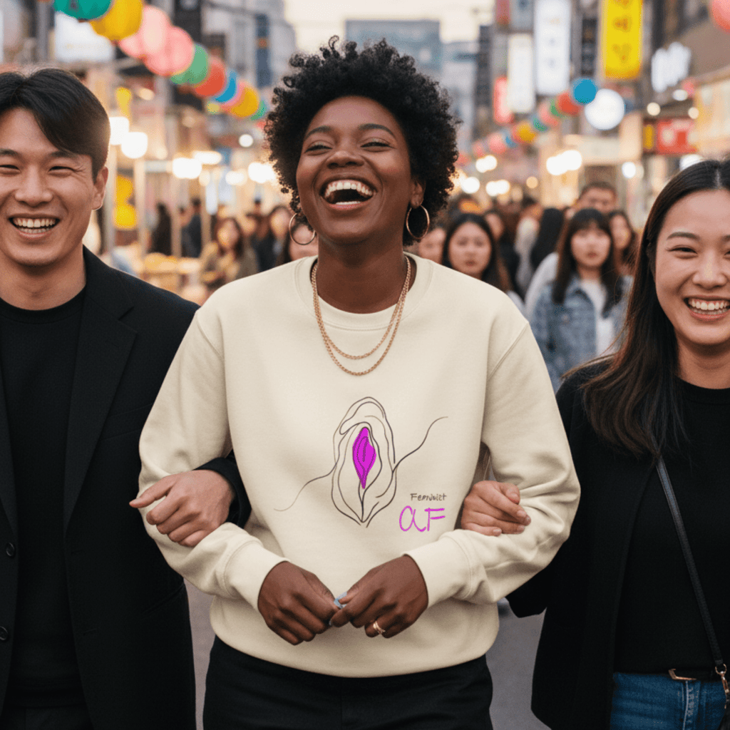 No Shit Shirts - Sweatshirt (Frontprint Large): Feminist AF - Society & Patriarchy - basic