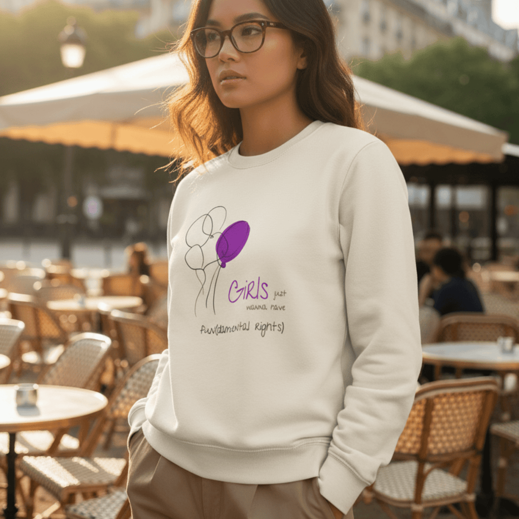 No Shit Shirts - Sweatshirt (Frontprint Large): Girls just wanna have fun(damental rights) - Society & Patriarchy - basic