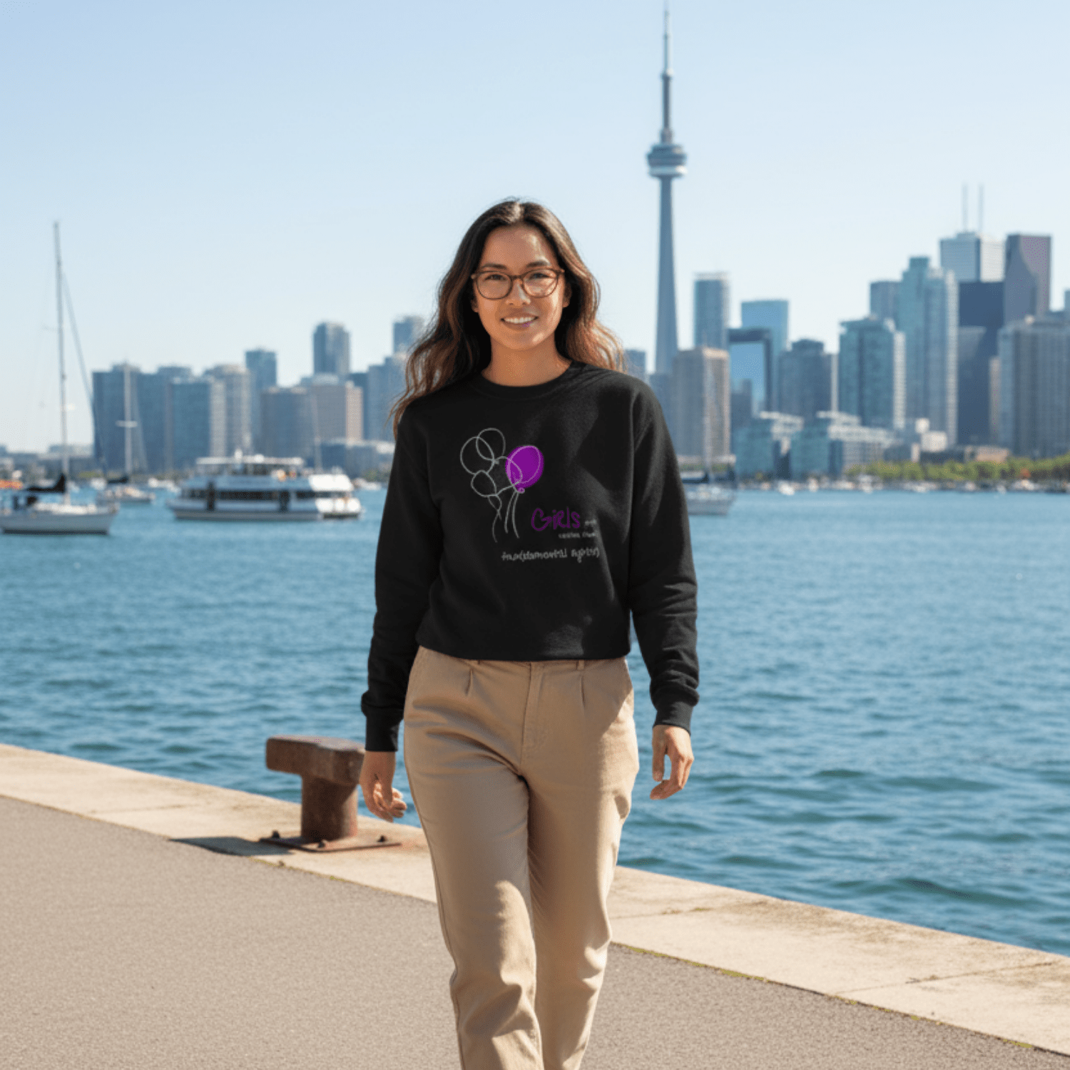 No Shit Shirts - Sweatshirt (Frontprint Large): Girls just wanna have fun(damental rights) - Society & Patriarchy - basic