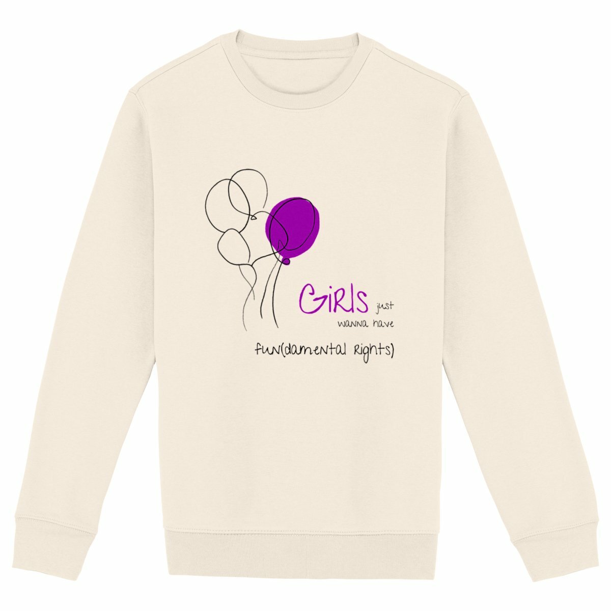 No Shit Shirts - Sweatshirt (Frontprint Large): Girls just wanna have fun(damental rights) - Society & Patriarchy - basic