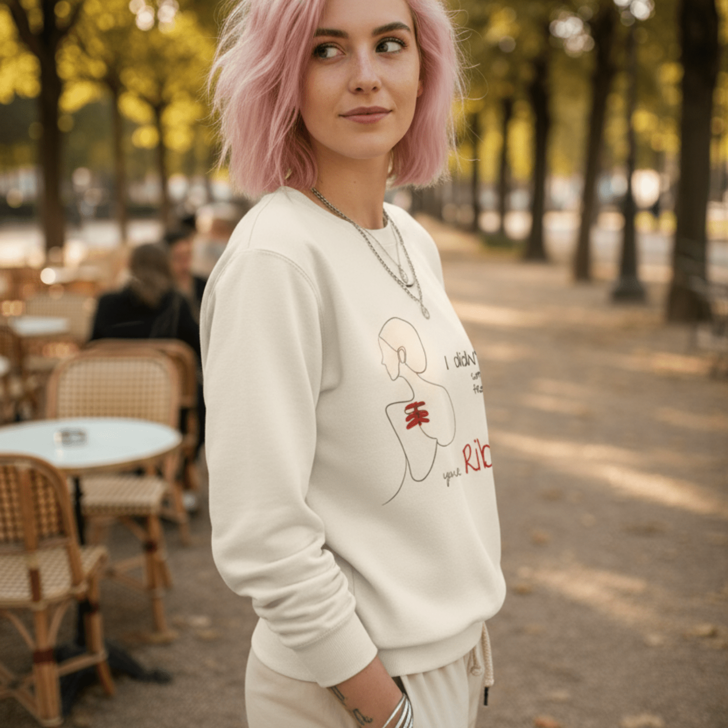 No Shit Shirts - Sweatshirt (Frontprint Large): I didn’t come from your rib. - Body & Autonomy & Sexism - basic