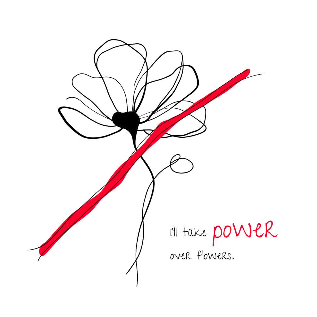 No Shit Shirts - Sweatshirt (Frontprint Large): I’ll take power over flowers - Society & Patriarchy - basic