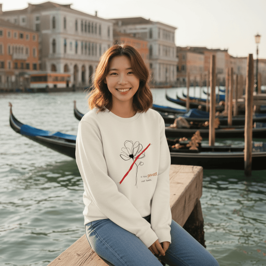 No Shit Shirts - Sweatshirt (Frontprint Large): I’ll take power over flowers - Society & Patriarchy - basic