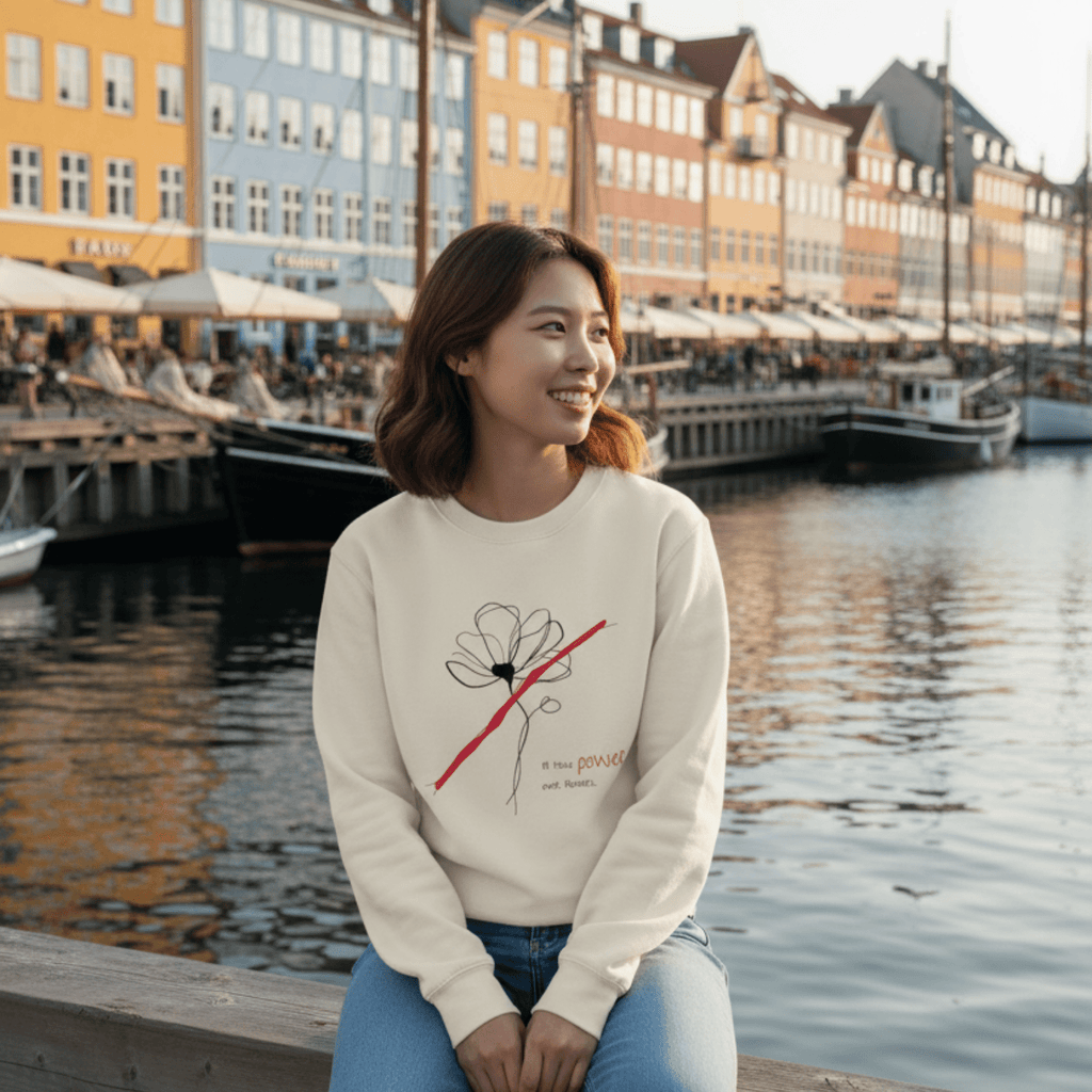 No Shit Shirts - Sweatshirt (Frontprint Large): I’ll take power over flowers - Society & Patriarchy - basic