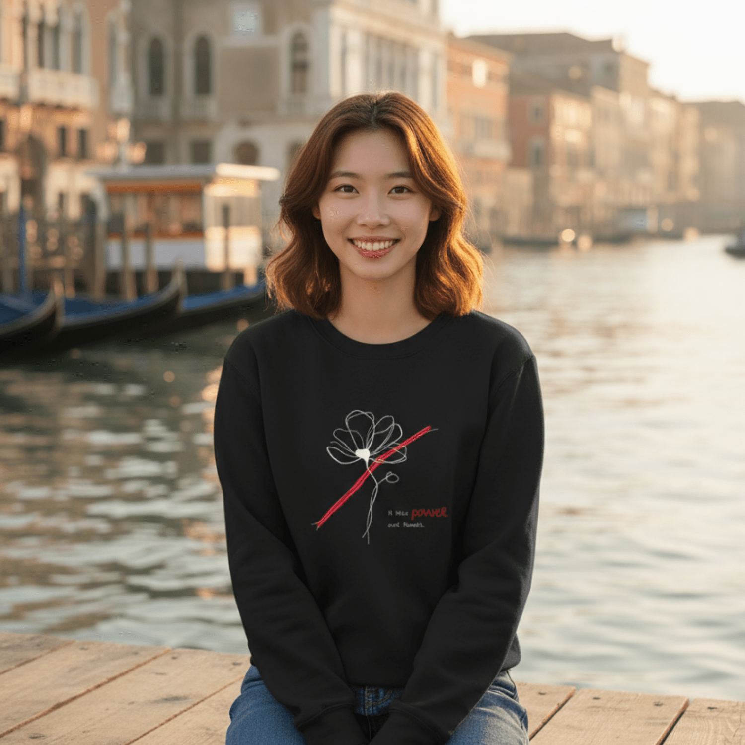 No Shit Shirts - Sweatshirt (Frontprint Large): I’ll take power over flowers - Society & Patriarchy - basic