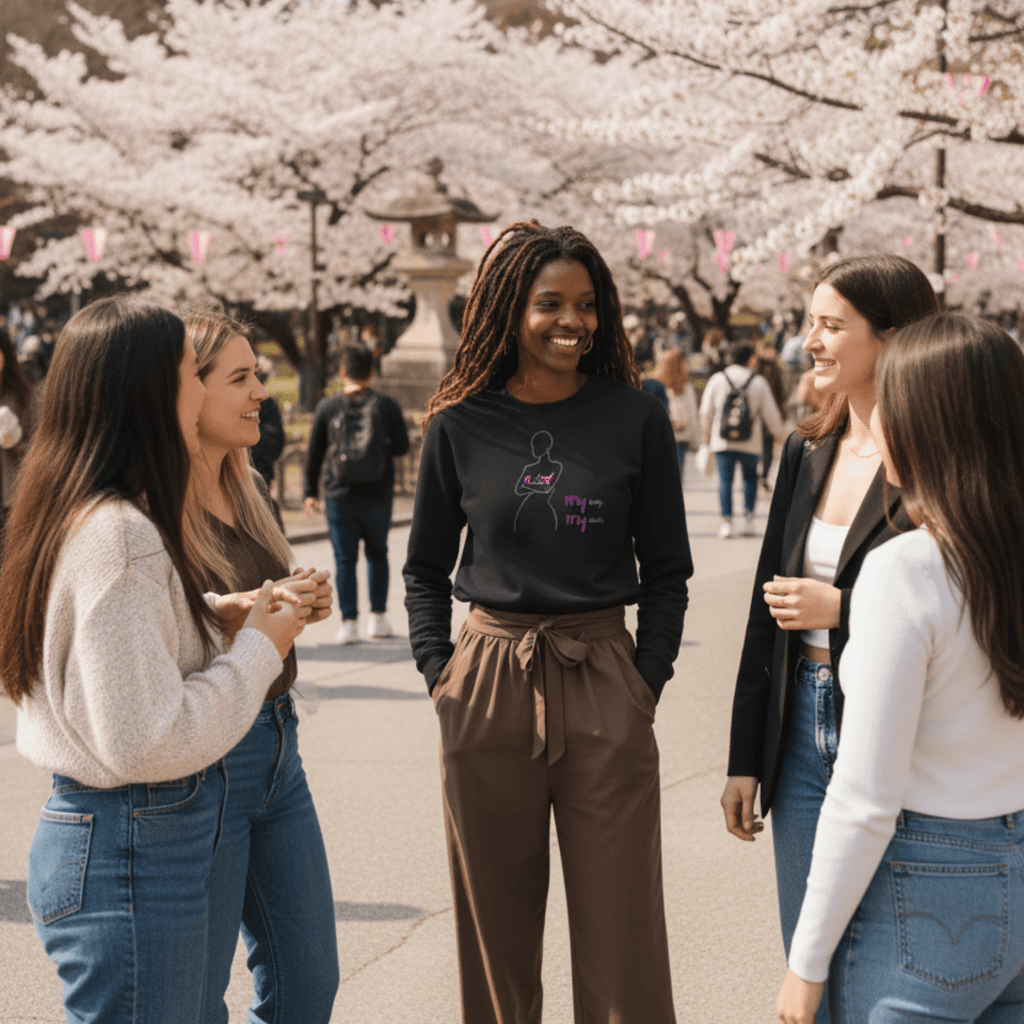 No Shit Shirts - Sweatshirt (Frontprint Large): My Body, My Rules - Body & Autonomy & Sexism - basic