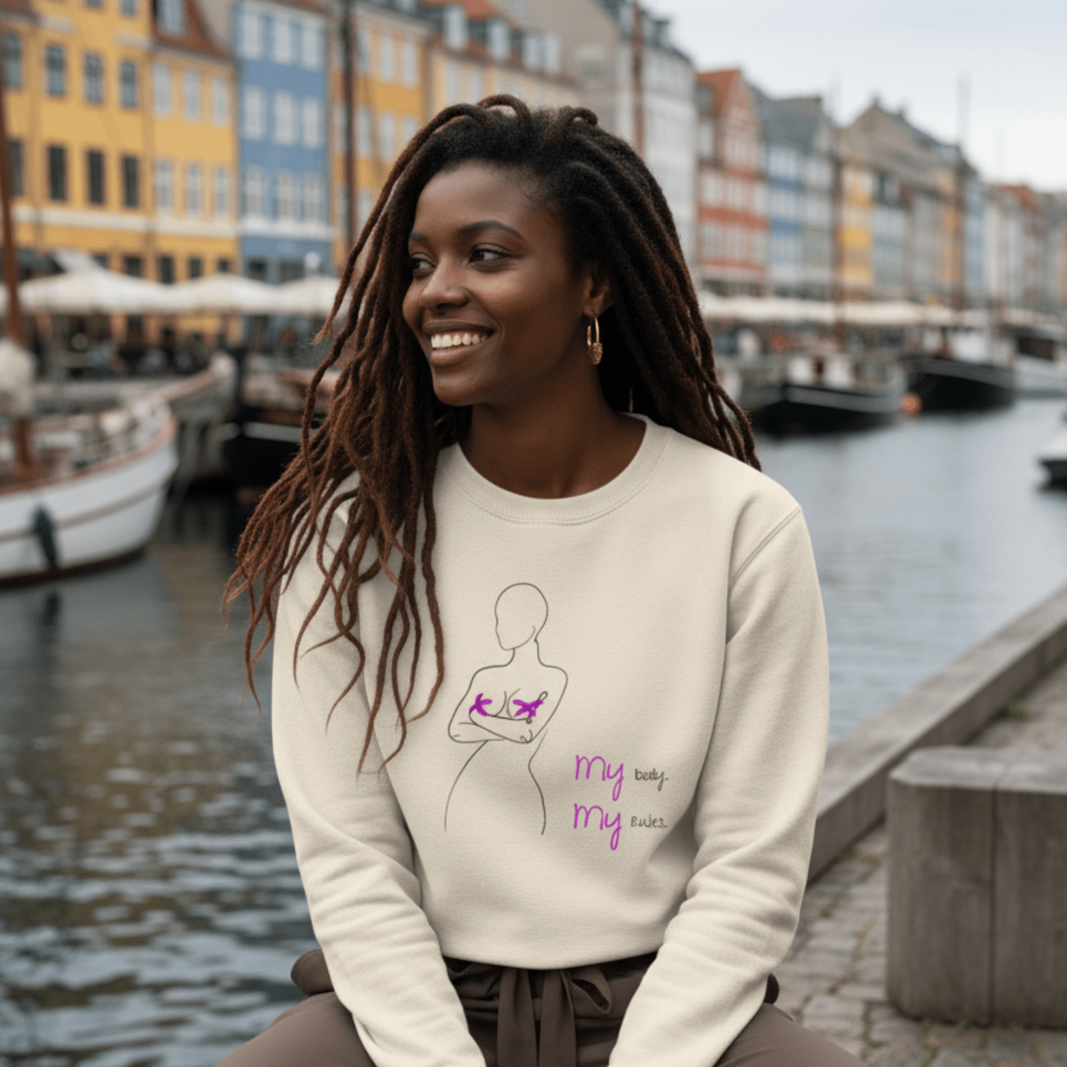 No Shit Shirts - Sweatshirt (Frontprint Large): My Body, My Rules - Body & Autonomy & Sexism - basic