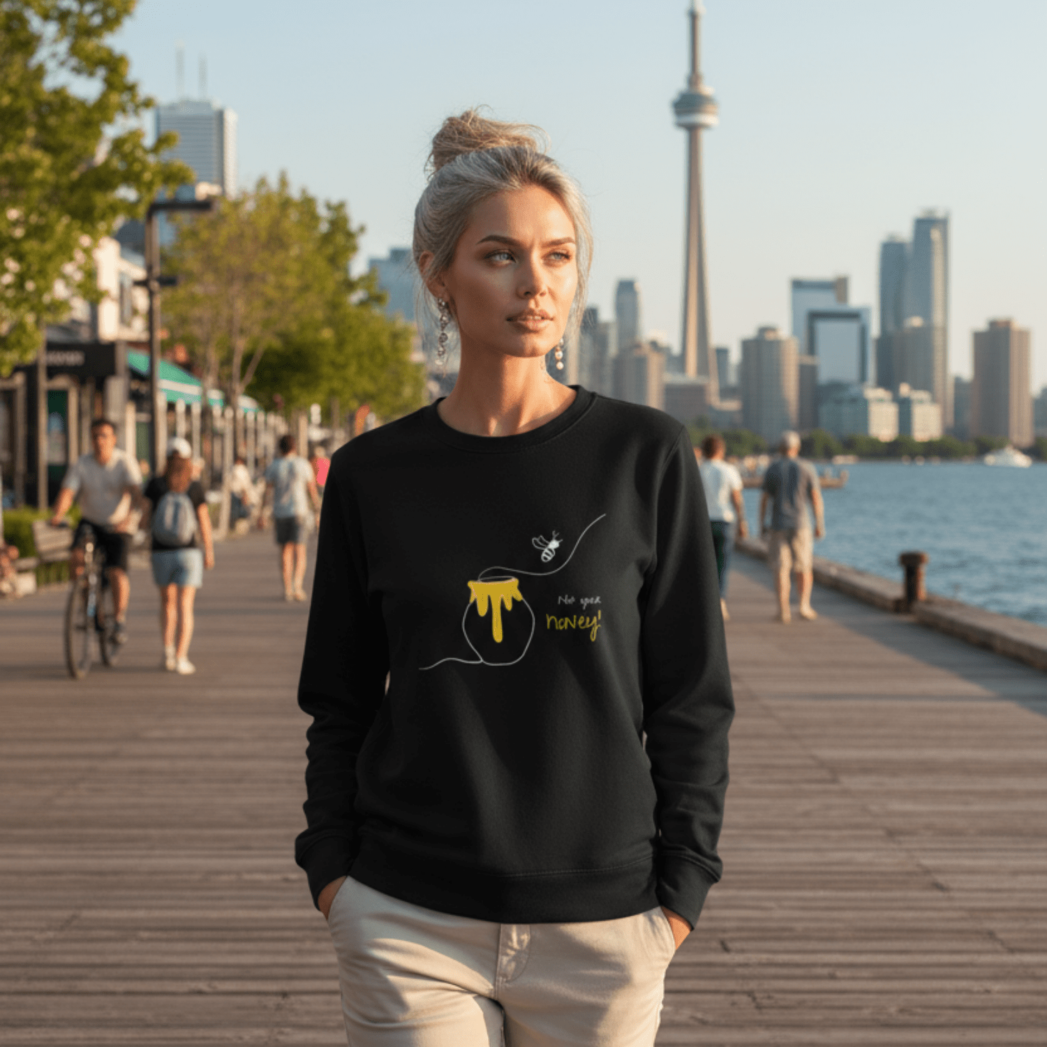 No Shit Shirts - Sweatshirt (Frontprint Large): Not your honey - Body & Autonomy & Sexism - basic