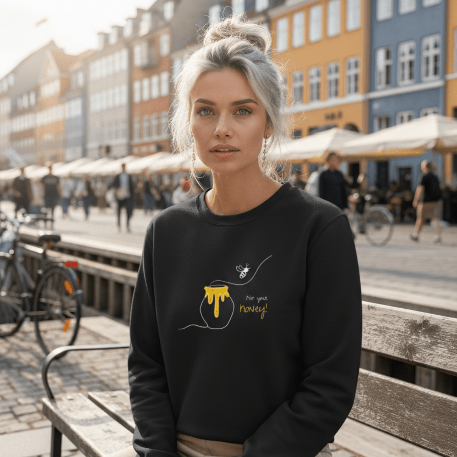 No Shit Shirts - Sweatshirt (Frontprint Large): Not your honey - Body & Autonomy & Sexism - basic