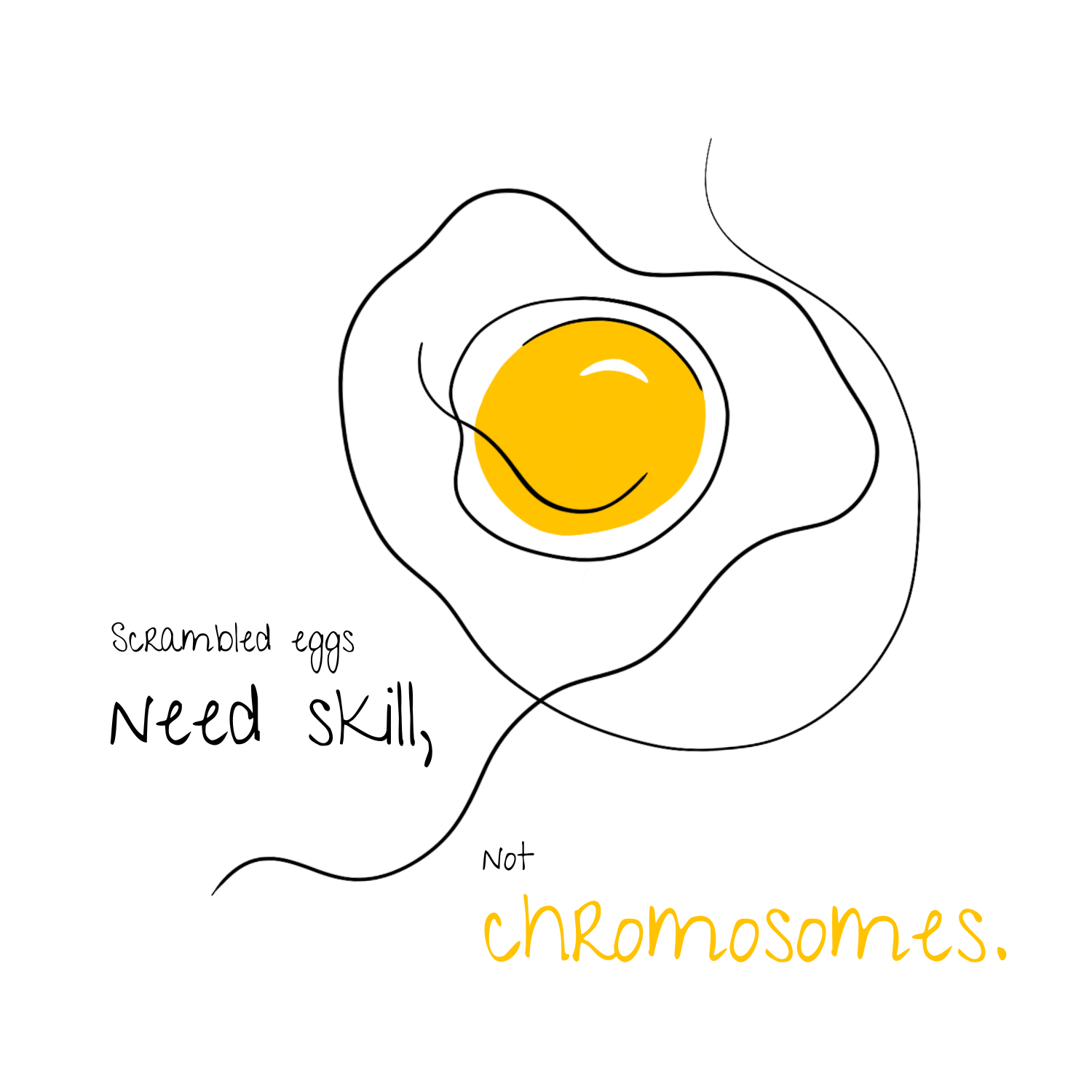No Shit Shirts - Sweatshirt (Frontprint Large): Scrambled eggs need skill, not chromosomes. - Gender Roles - basic
