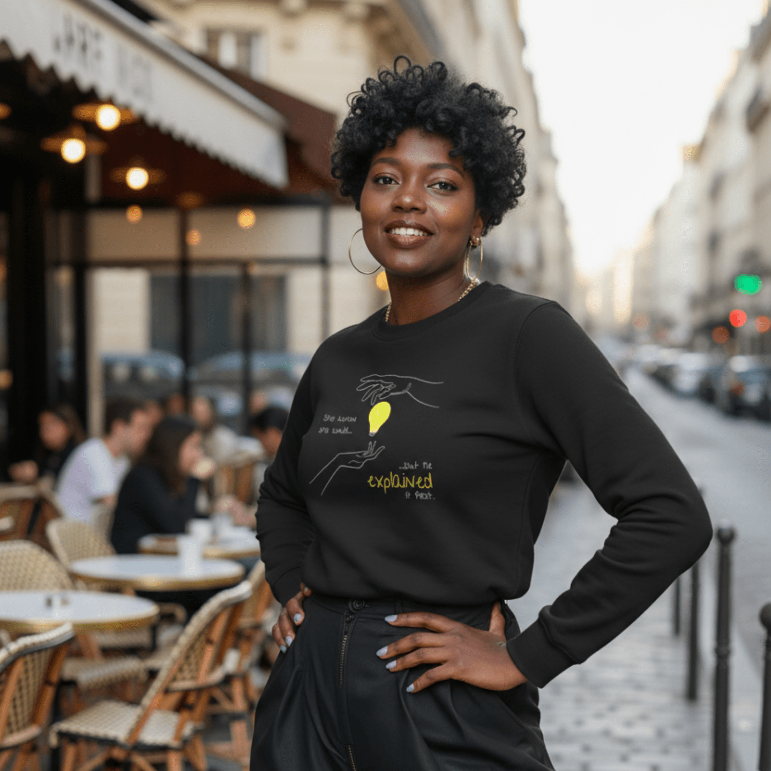 No Shit Shirts - Sweatshirt (Frontprint Large): She knew she could, but he explained it first. - Mansplaining - basic