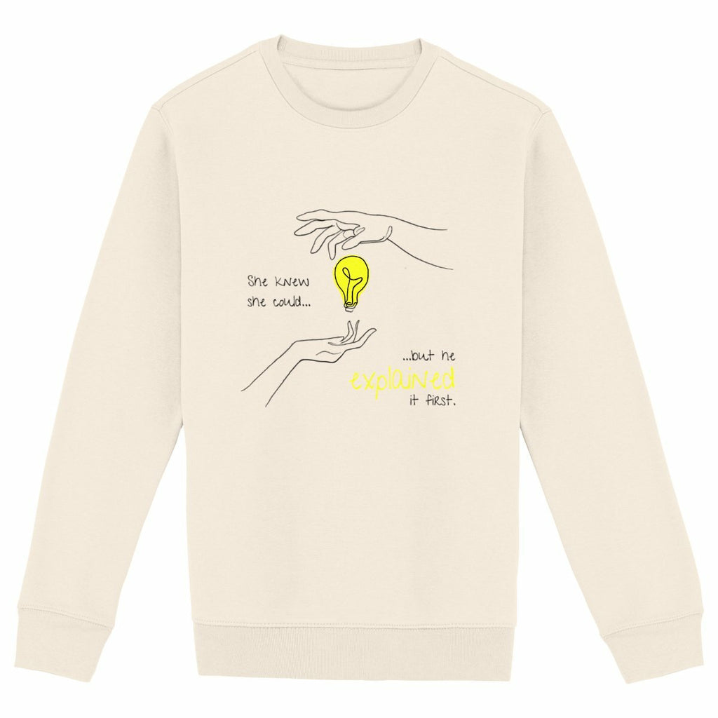 No Shit Shirts - Sweatshirt (Frontprint Large): She knew she could, but he explained it first. - Mansplaining - basic