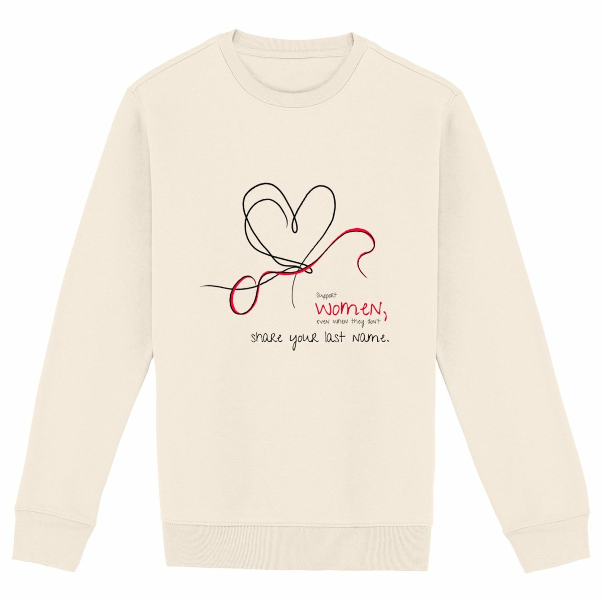 No Shit Shirts - Sweatshirt (Frontprint Large): Support women, even when they don’t share your last name. - Society & Patriarchy - basic