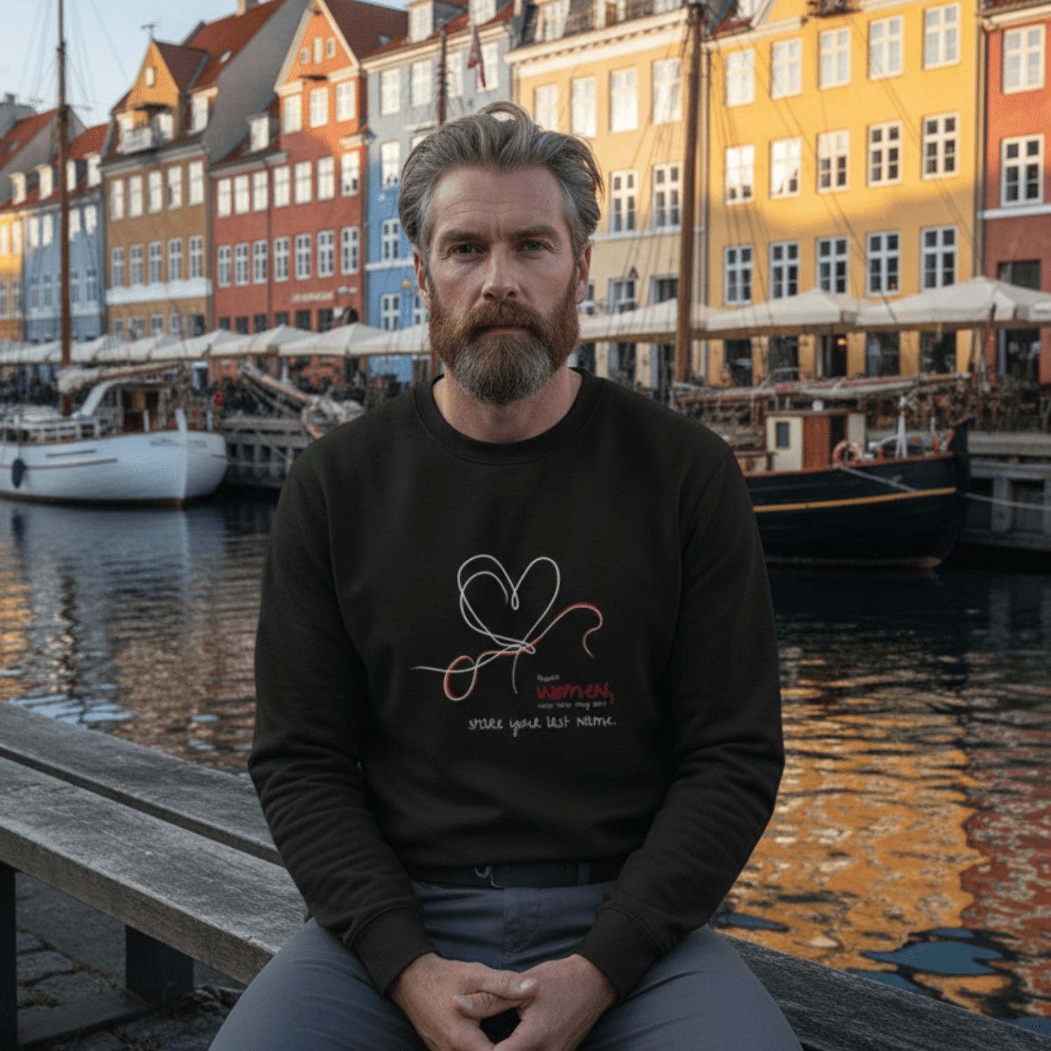 No Shit Shirts - Sweatshirt (Frontprint Large): Support women, even when they don’t share your last name. - Society & Patriarchy - basic