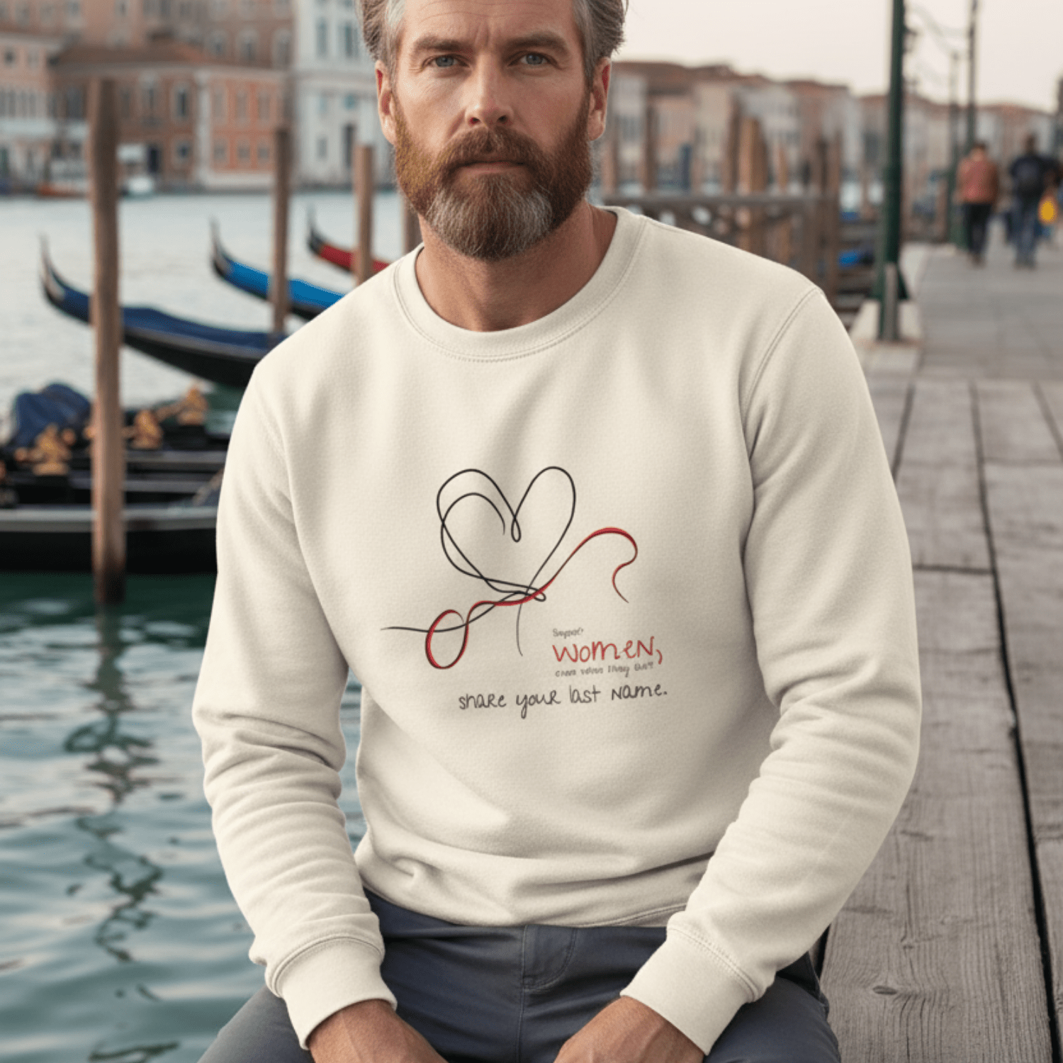 No Shit Shirts - Sweatshirt (Frontprint Large): Support women, even when they don’t share your last name. - Society & Patriarchy - basic