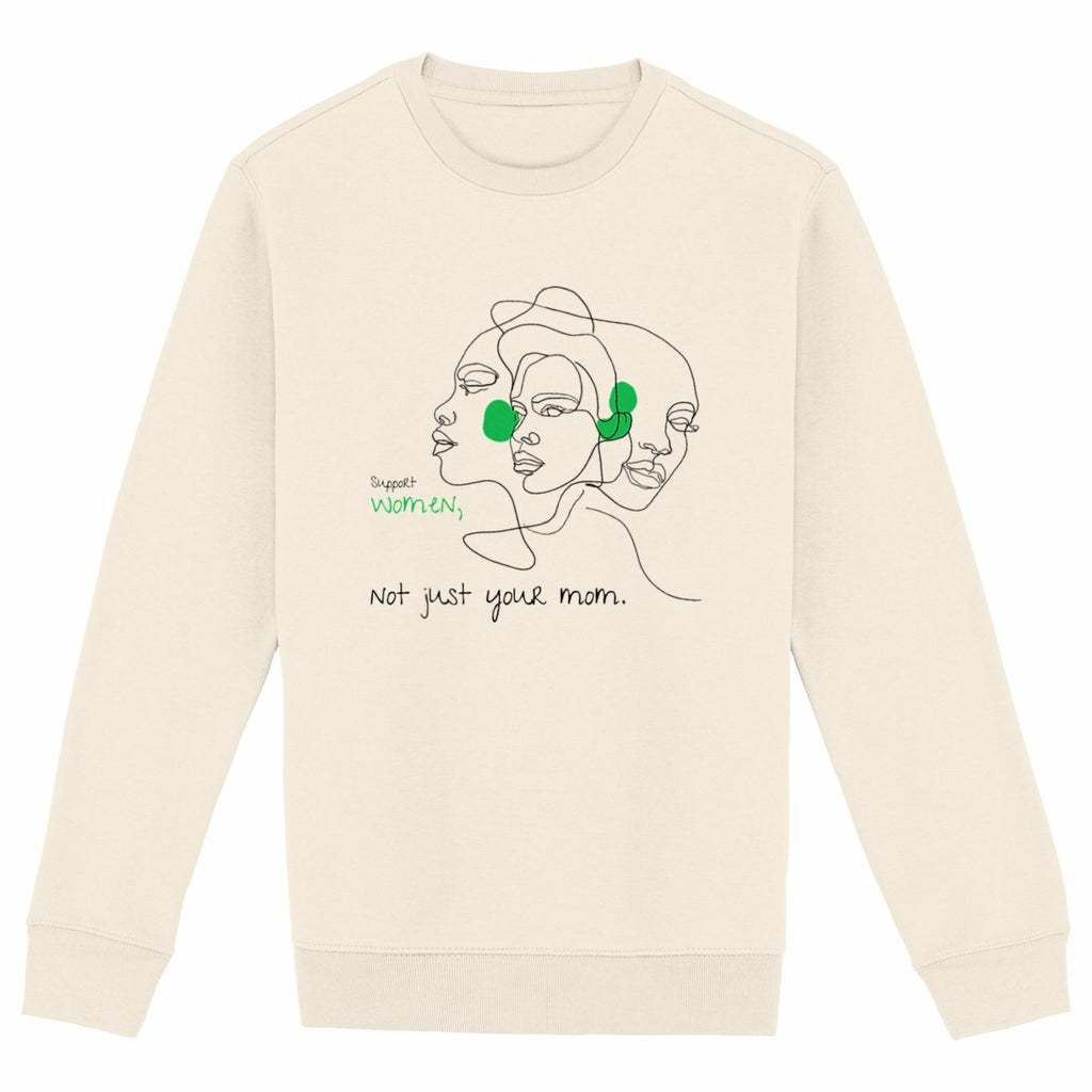 No Shit Shirts - Sweatshirt (Frontprint Large): Support women. Not just your mom - Society & Patriarchy - basic