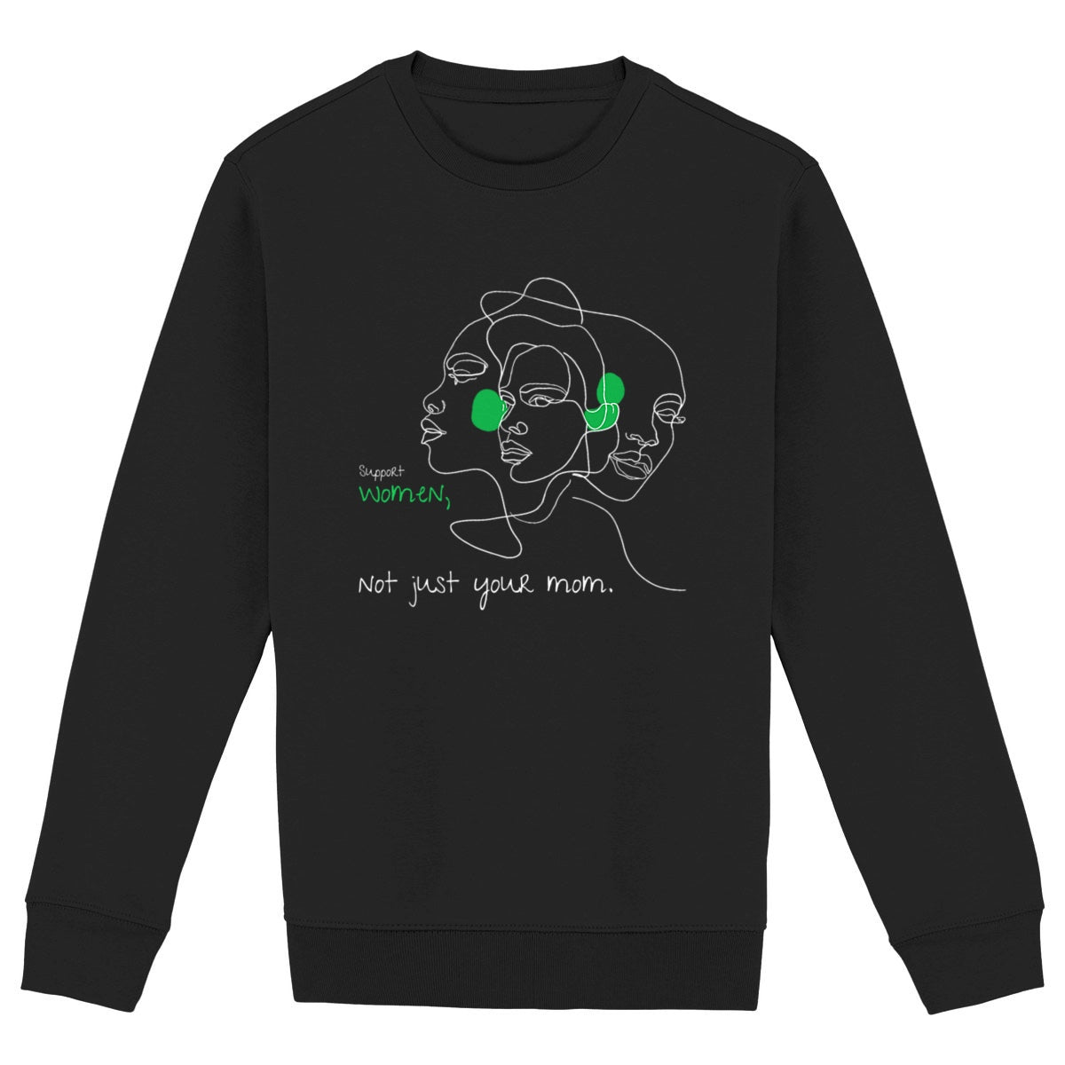 No Shit Shirts - Sweatshirt (Frontprint Large): Support women. Not just your mom - Society & Patriarchy - basic