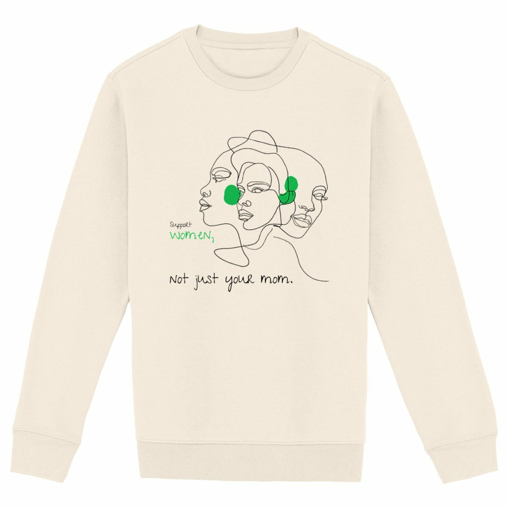 No Shit Shirts - Sweatshirt (Frontprint Large): Support women. Not just your mom - Society & Patriarchy - basic