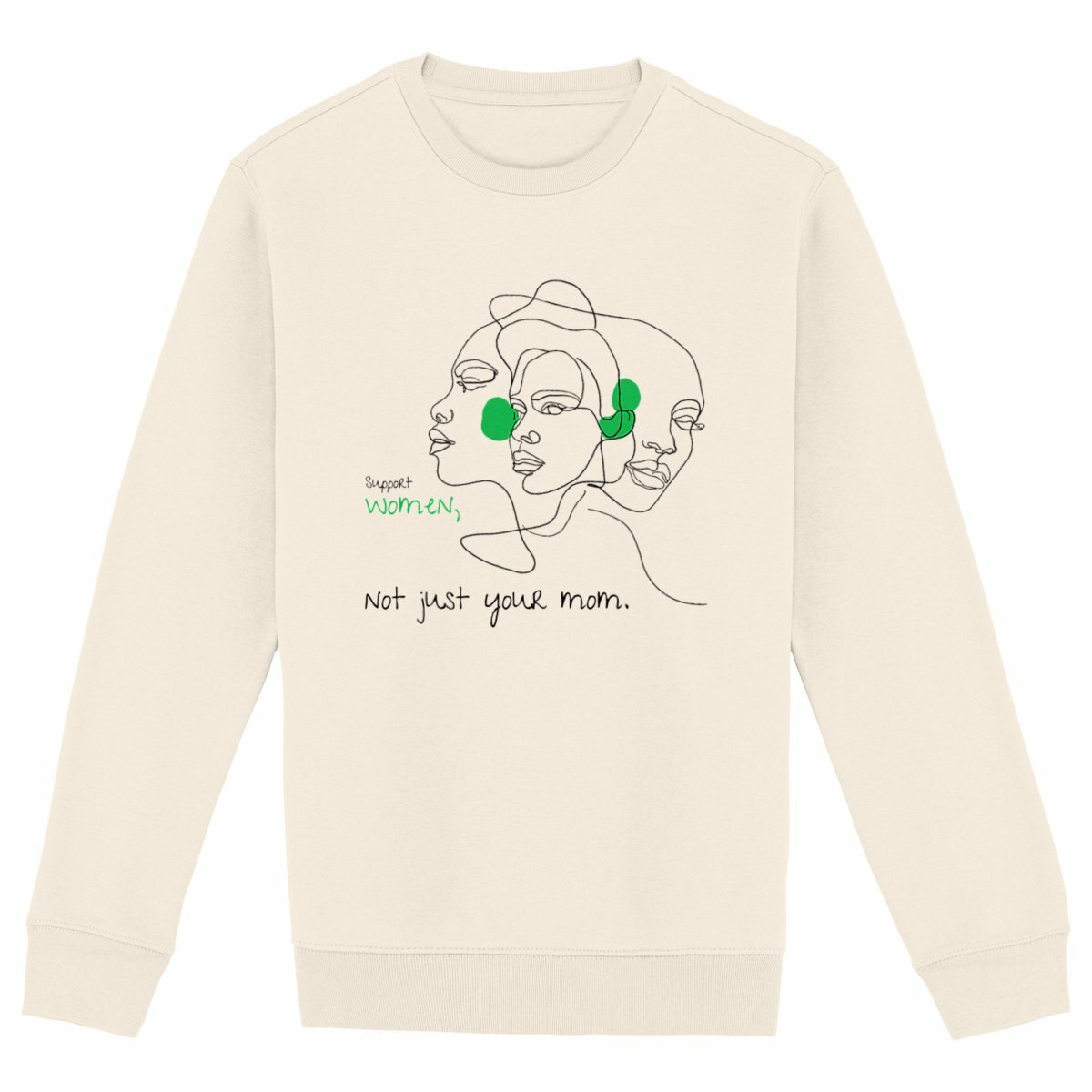 No Shit Shirts - Sweatshirt (Frontprint Large): Support women. Not just your mom - Society & Patriarchy - basic