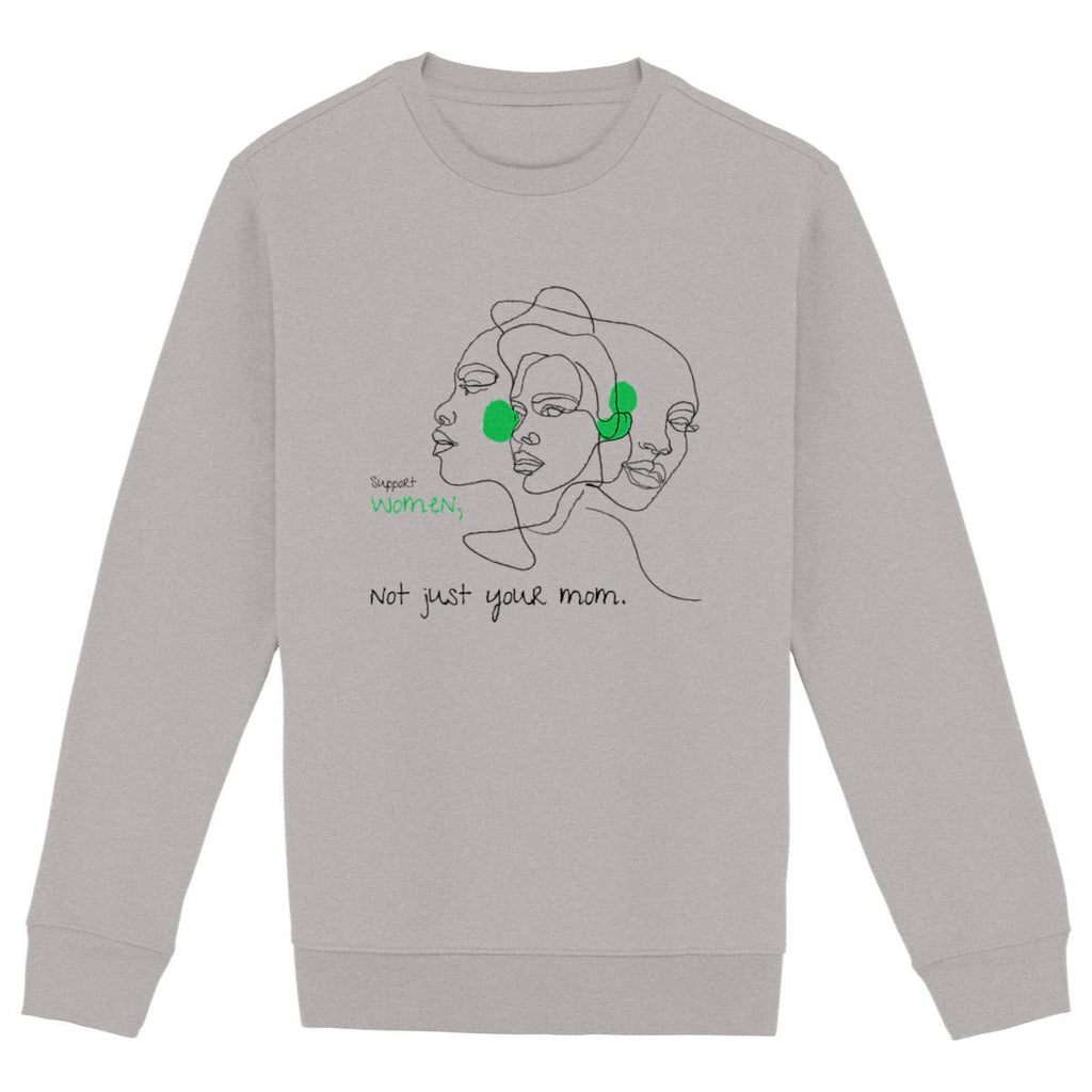 No Shit Shirts - Sweatshirt (Frontprint Large): Support women. Not just your mom - Society & Patriarchy - basic