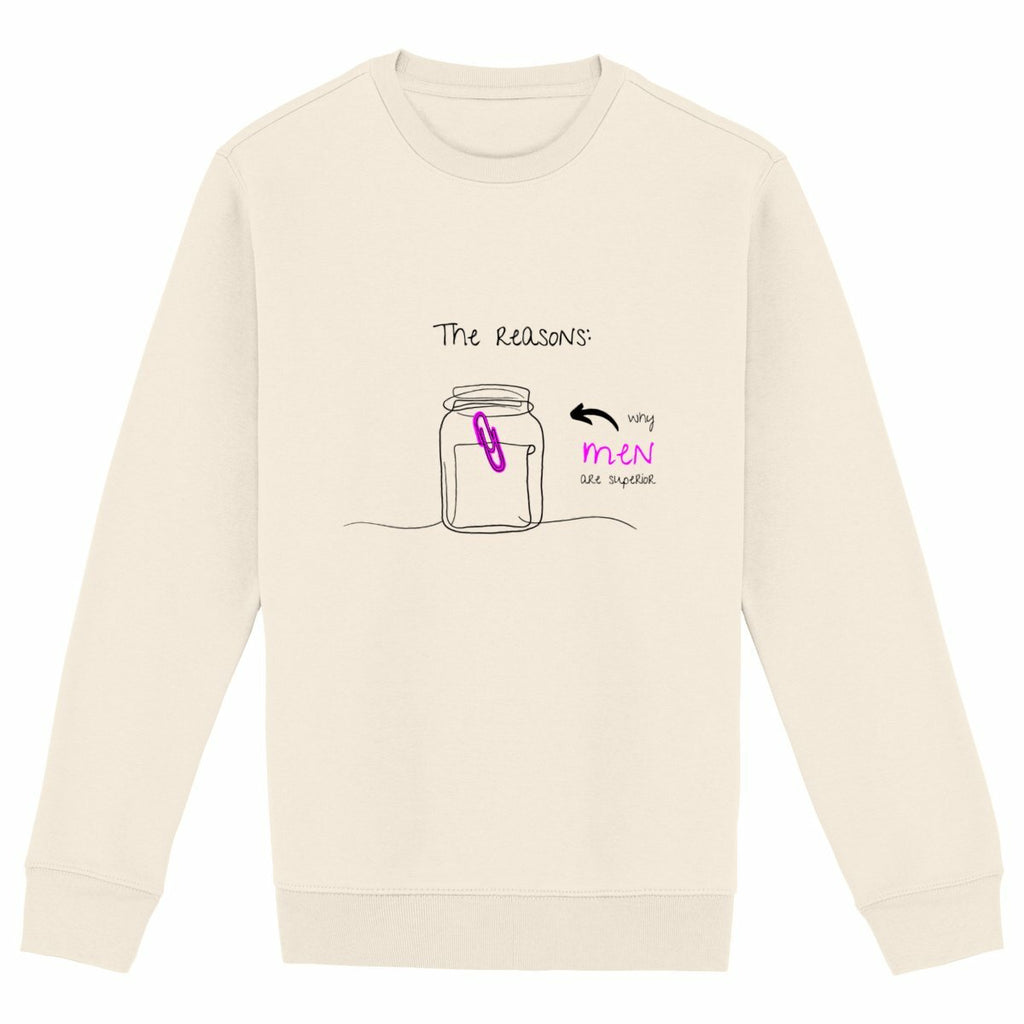 No Shit Shirts - Sweatshirt (Frontprint Large): The reasons why men are superior: - Gender Roles - basic