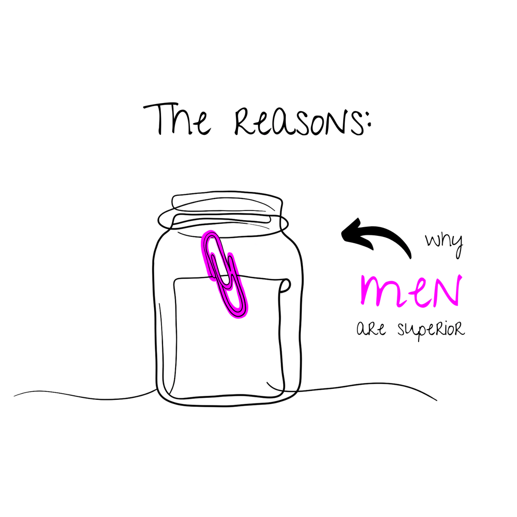 No Shit Shirts - Sweatshirt (Frontprint Large): The reasons why men are superior: - Gender Roles - basic