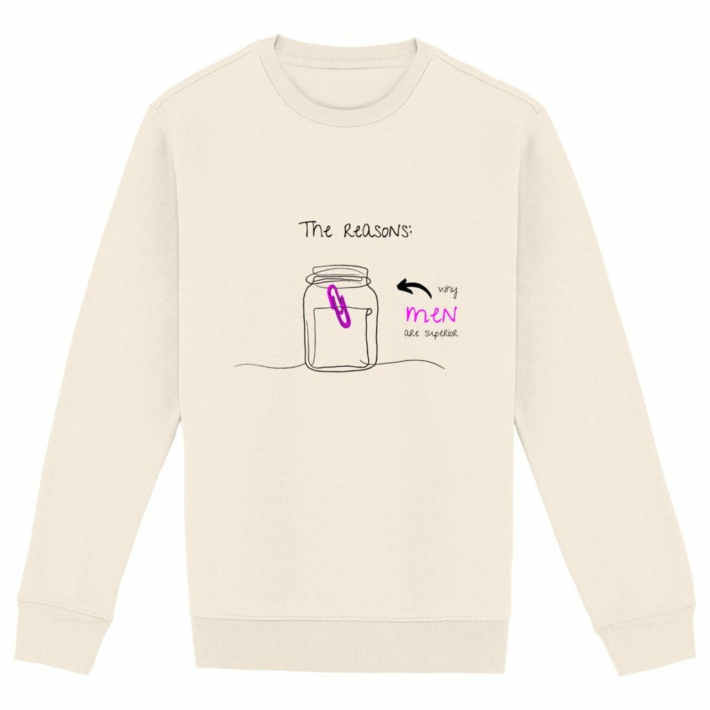 No Shit Shirts - Sweatshirt (Frontprint Large): The reasons why men are superior: - Gender Roles - basic