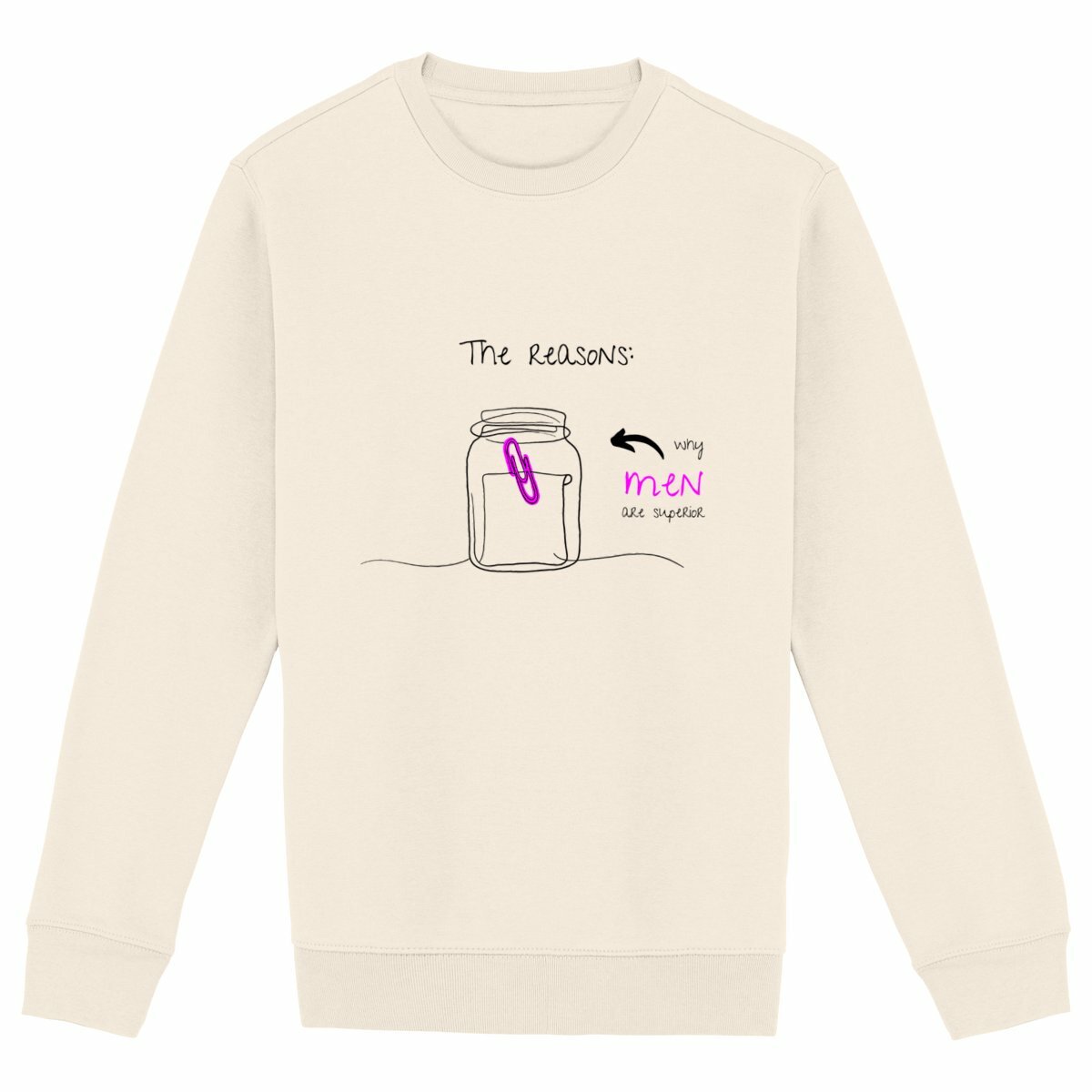 No Shit Shirts - Sweatshirt (Frontprint Large): The reasons why men are superior: - Gender Roles - basic