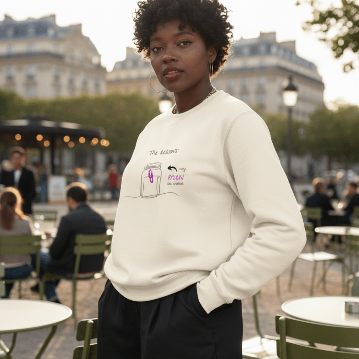 No Shit Shirts - Sweatshirt (Frontprint Large): The reasons why men are superior: - Gender Roles - basic