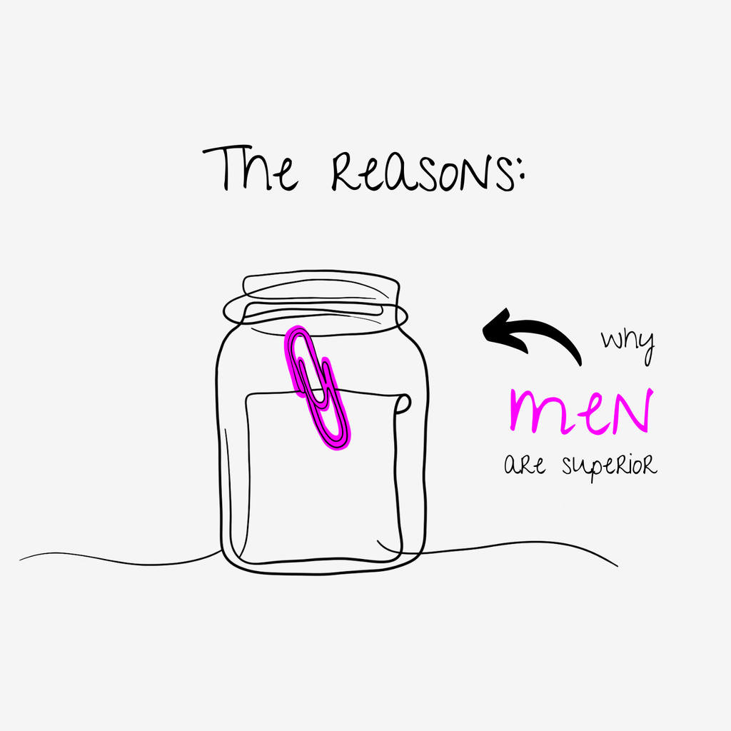 No Shit Shirts - Sweatshirt (Frontprint Large): The reasons why men are superior: - Gender Roles - basic