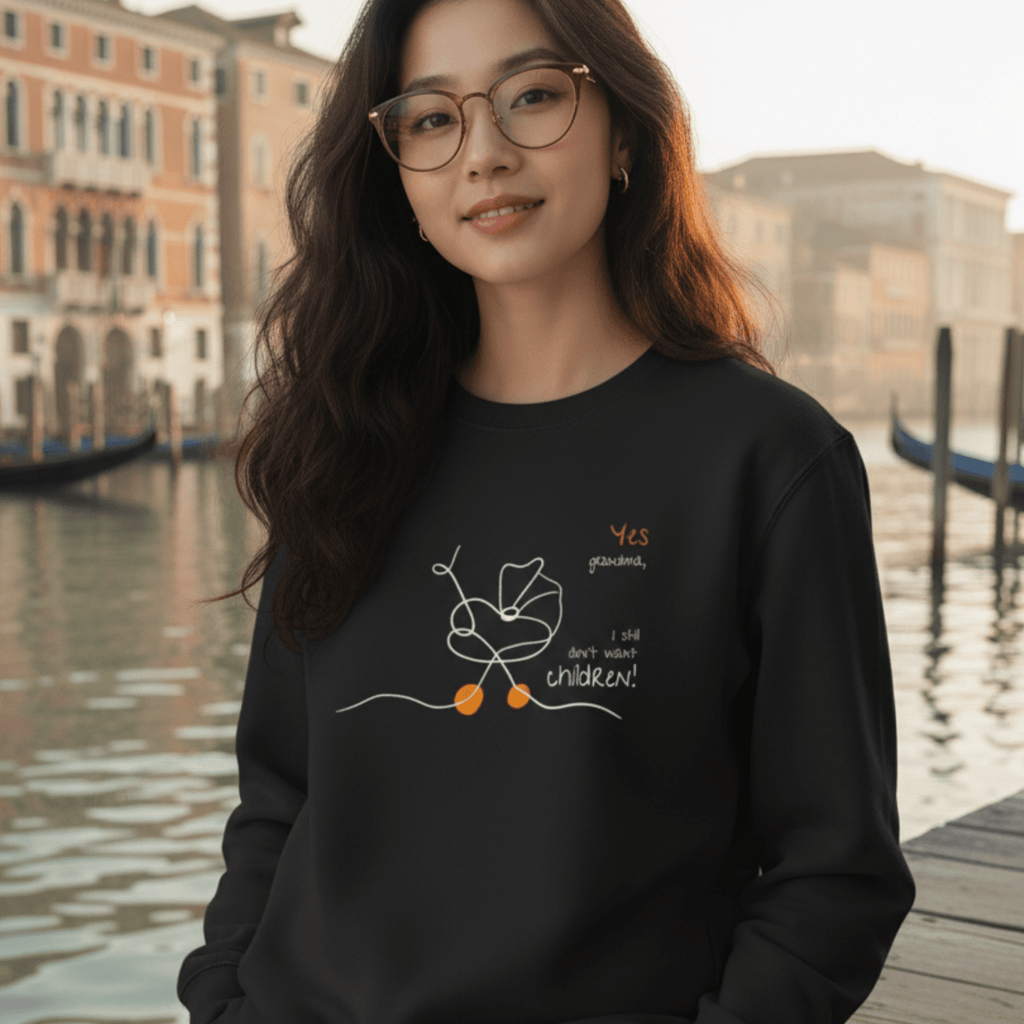 No Shit Shirts - Sweatshirt (Frontprint Large): Yes, grandma, I still don’t want children - Gender Roles - basic