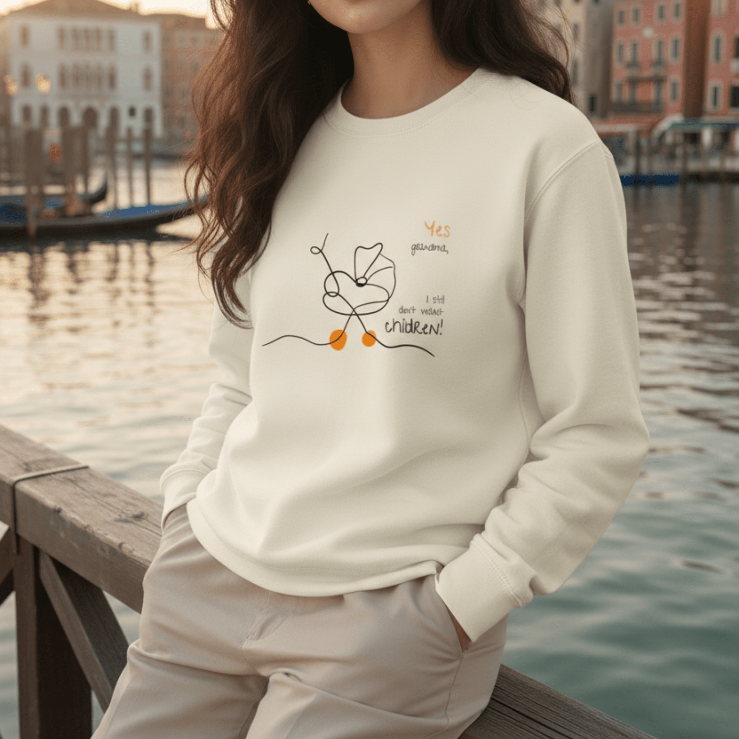 No Shit Shirts - Sweatshirt (Frontprint Large): Yes, grandma, I still don’t want children - Gender Roles - basic