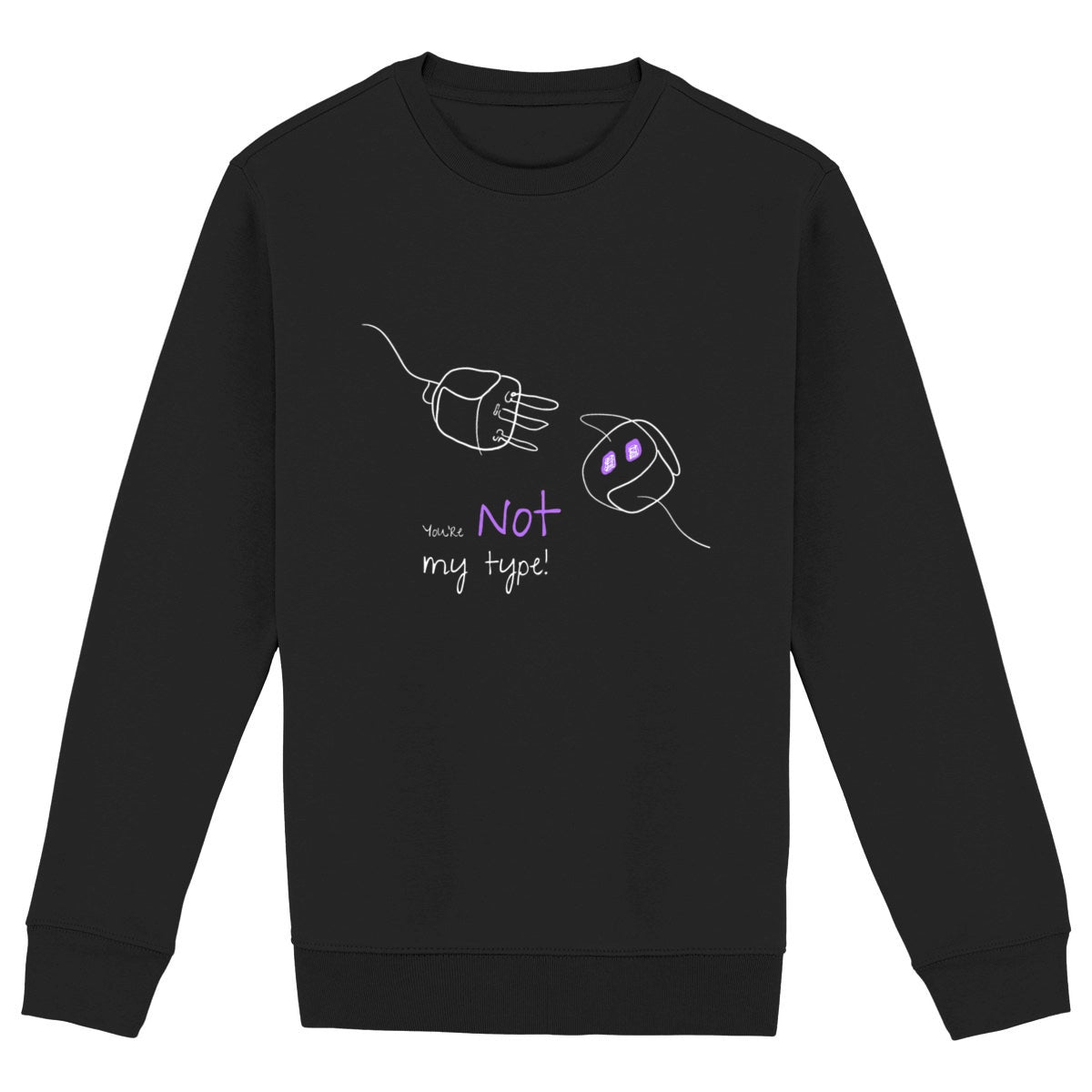 No Shit Shirts - Sweatshirt (Frontprint Large): Your not my type - Body & Autonomy & Sexism - basic