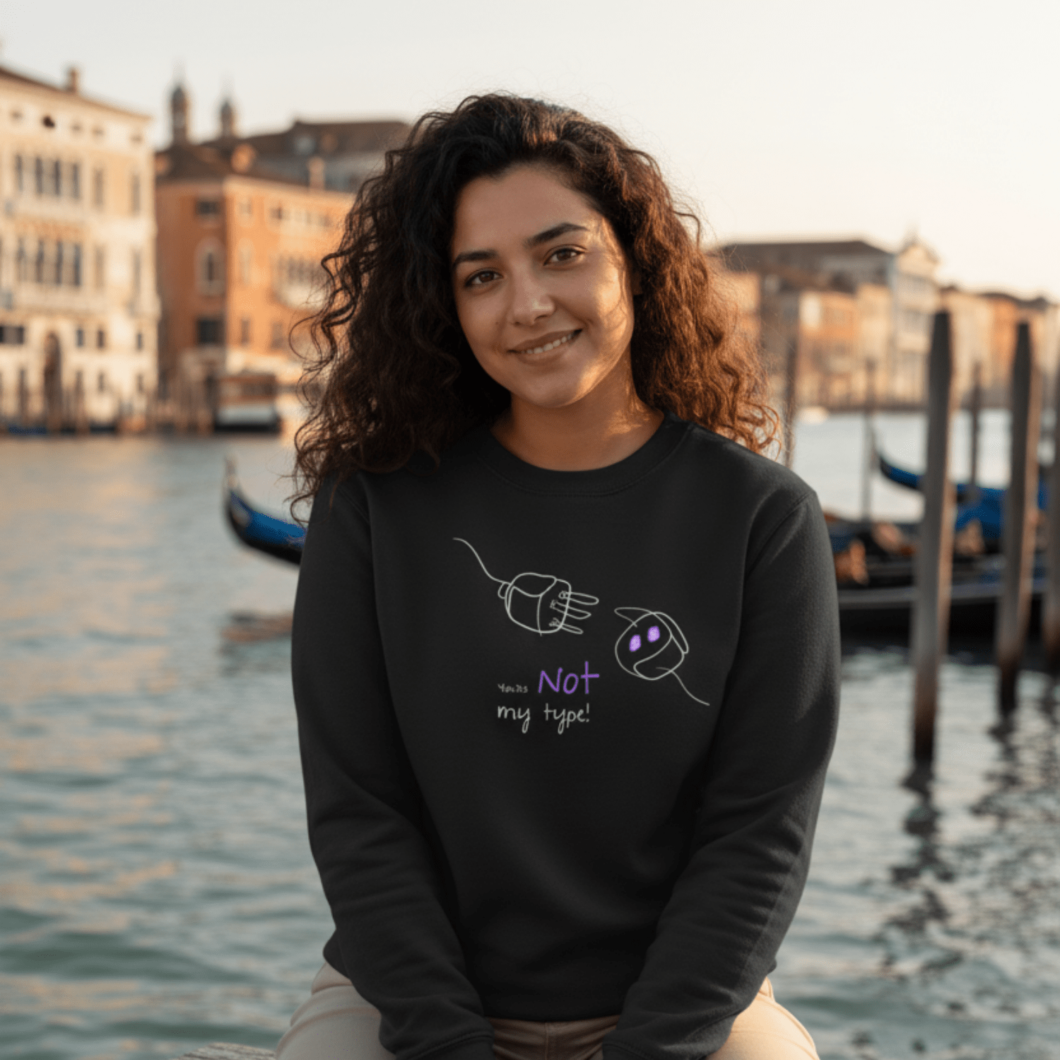 No Shit Shirts - Sweatshirt (Frontprint Large): Your not my type - Body & Autonomy & Sexism - basic