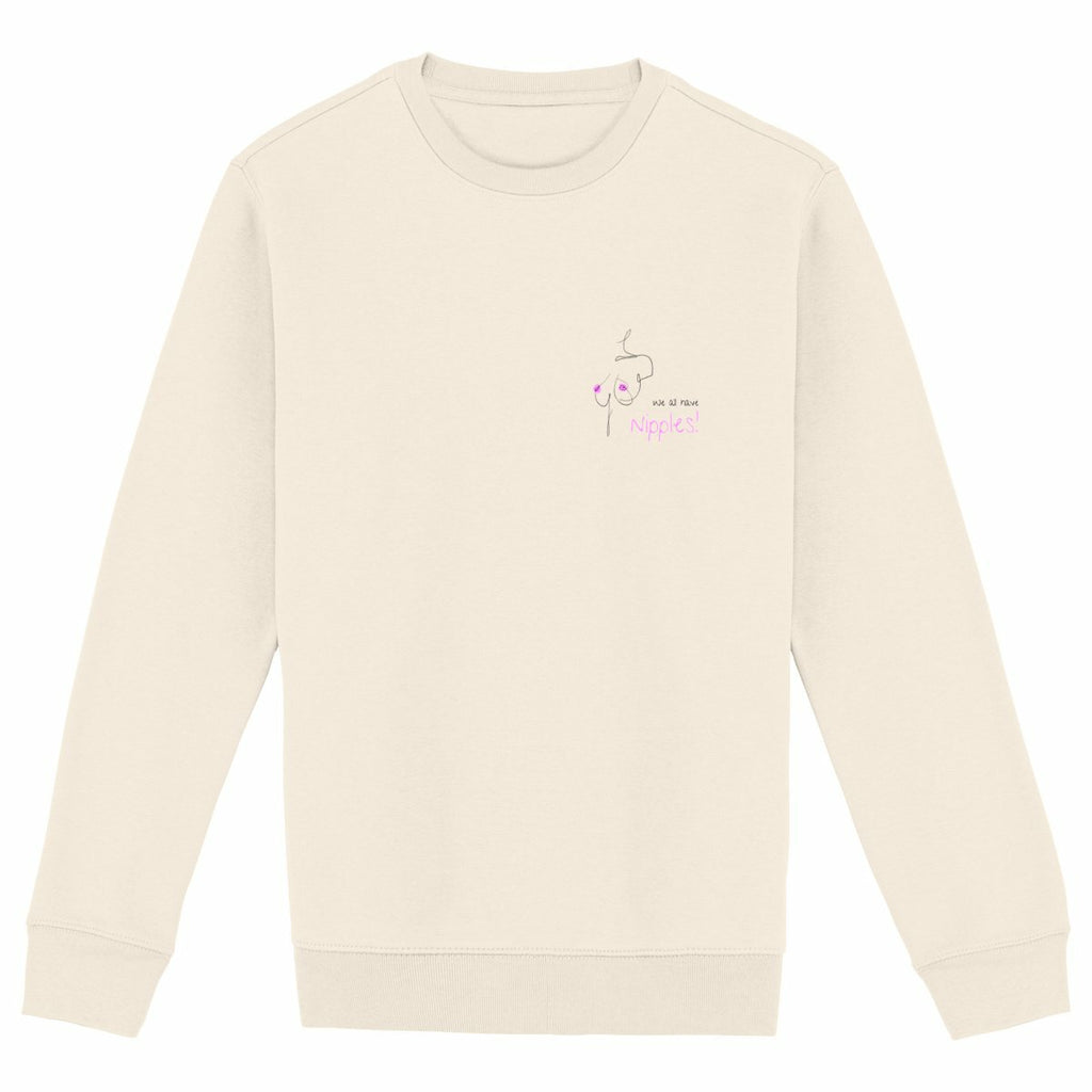 No Shit Shirts - Sweatshirt: We all have nipples! - Body & Autonomy & Sexism - basic