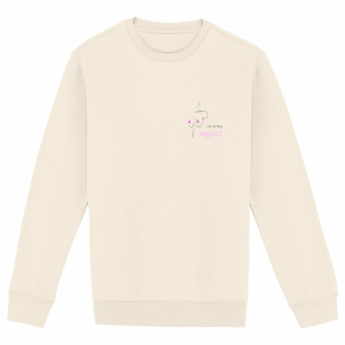 No Shit Shirts - Sweatshirt: We all have nipples! - Body & Autonomy & Sexism - basic