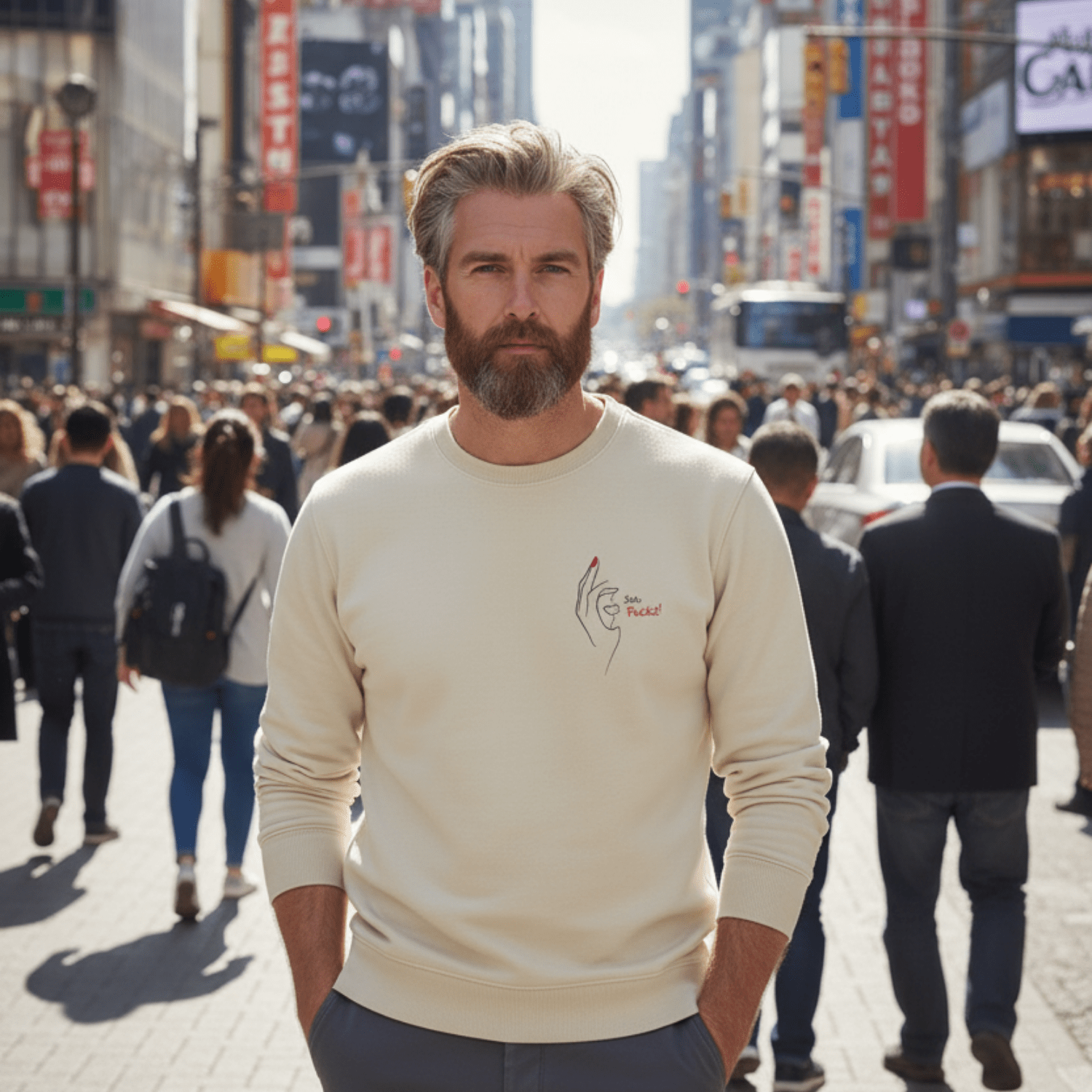 No Shit Shirts - Sweatshirt: Zero Fucks - Society & Patriarchy - basic