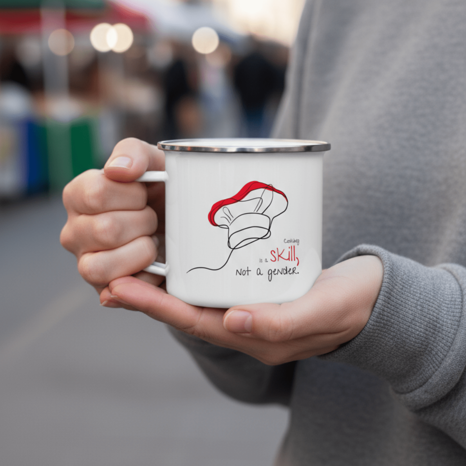 No Shit Shirts - Tasse: Cooking is a skill, not a gender. - Gender Roles - basic