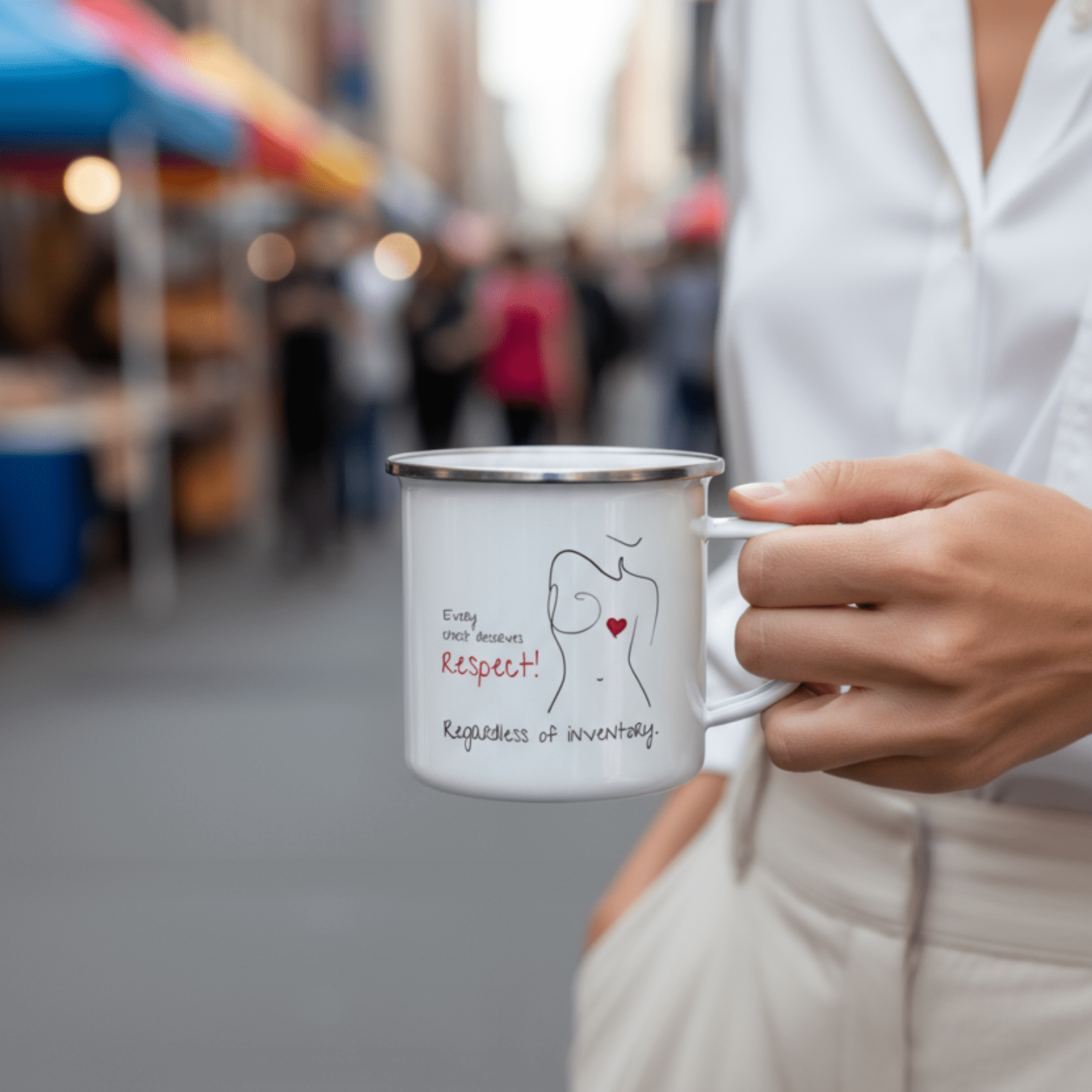 No Shit Shirts - Tasse: Every chest deserves respect. Regardless of inventory. - Body & Autonomy & Sexism - basic