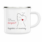 No Shit Shirts - Tasse: Every chest deserves respect. Regardless of inventory. - Body & Autonomy & Sexism - basic