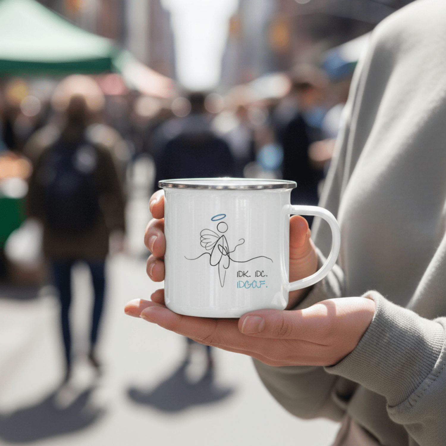 No Shit Shirts - Tasse: IDK. IDC. IDGAF. - Society & Patriarchy - basic