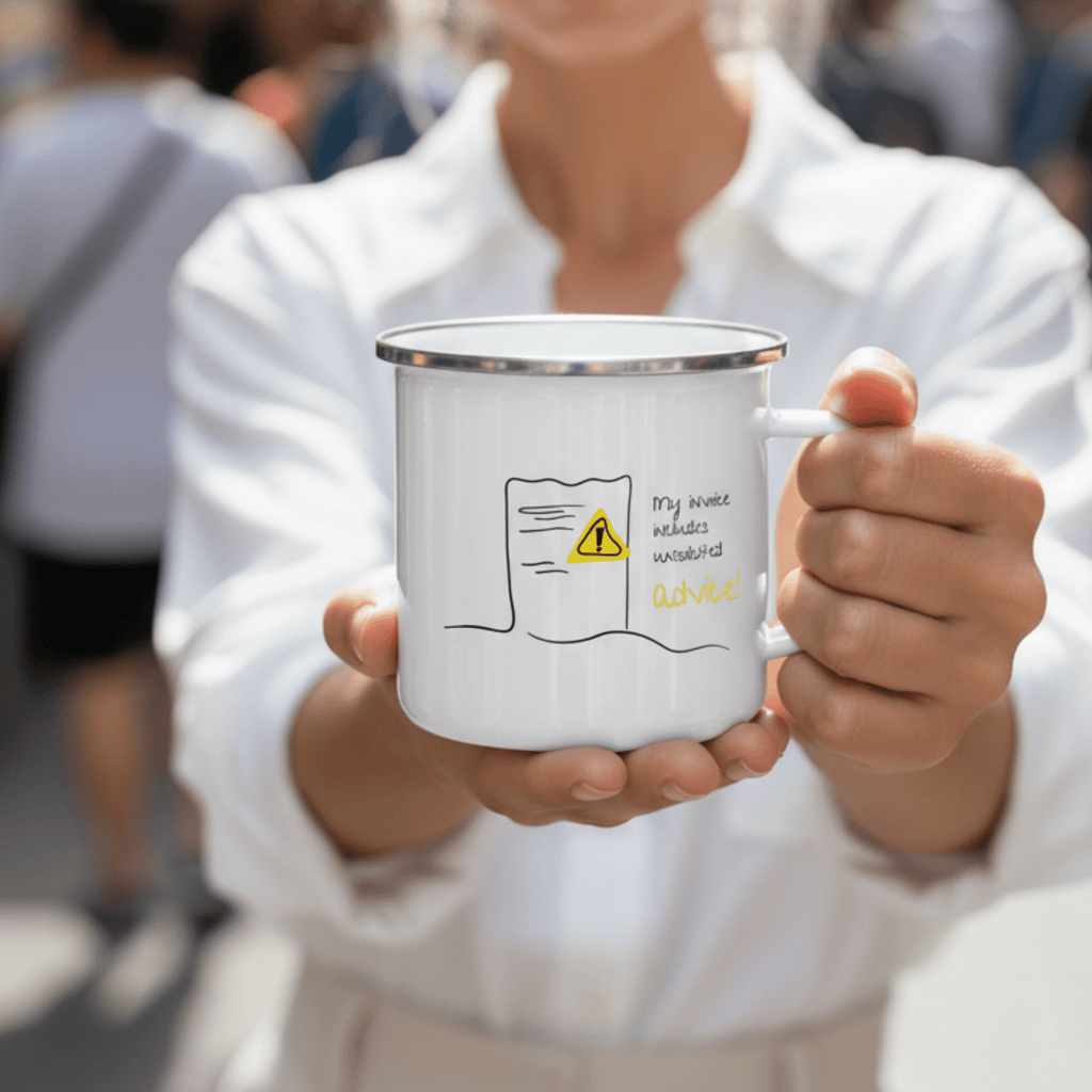 No Shit Shirts - Tasse: My invoice includes unsolicited advice. - Mansplaining - basic