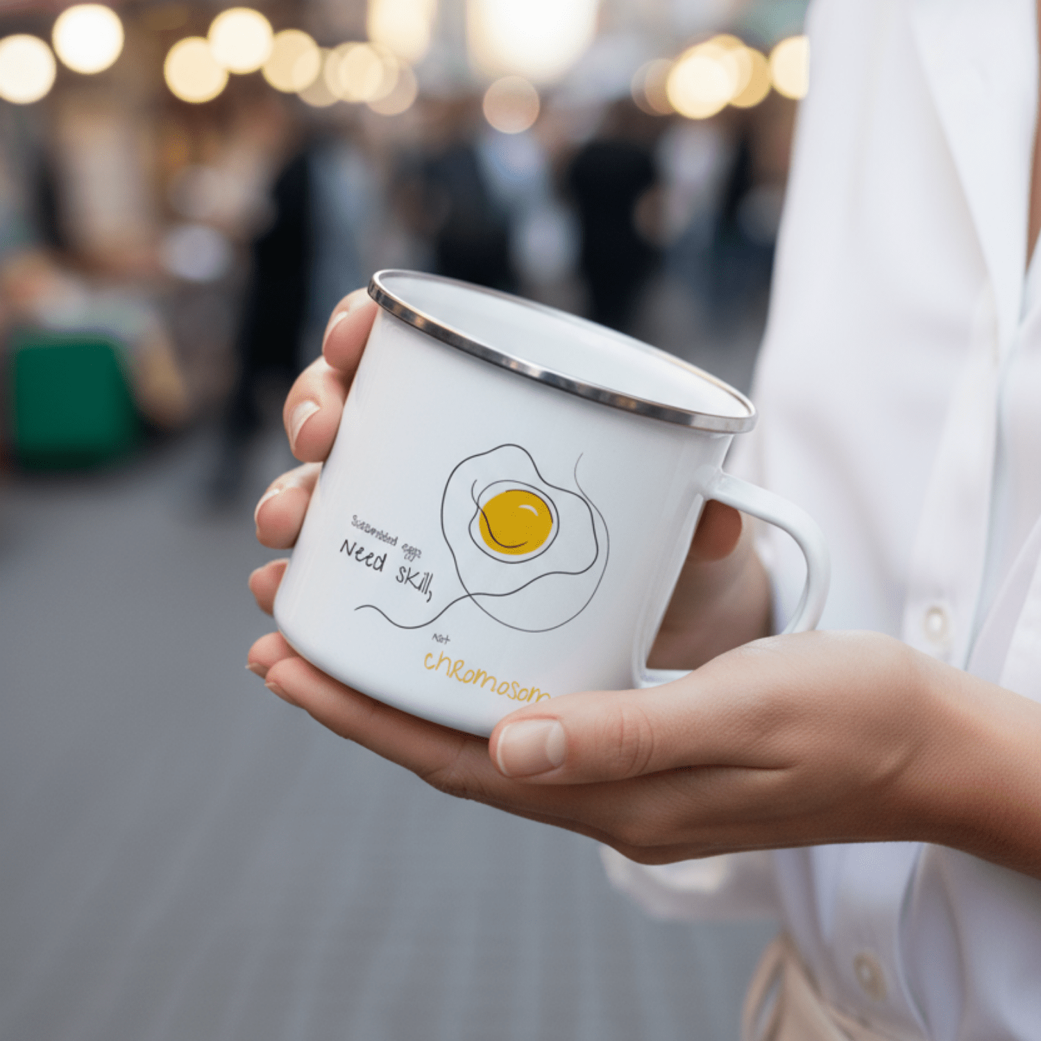 No Shit Shirts - Tasse: Scrambled eggs need skill, not chromosomes. - Gender Roles - basic