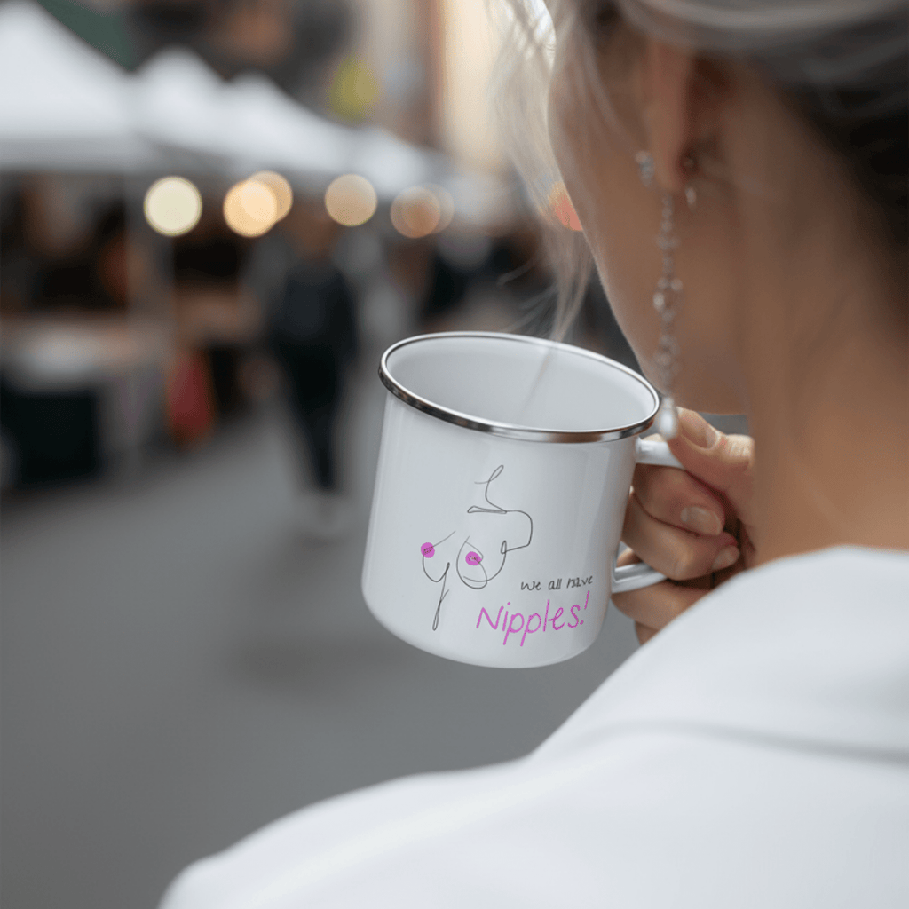 No Shit Shirts - Tasse: We all have nipples! - Body & Autonomy & Sexism - basic