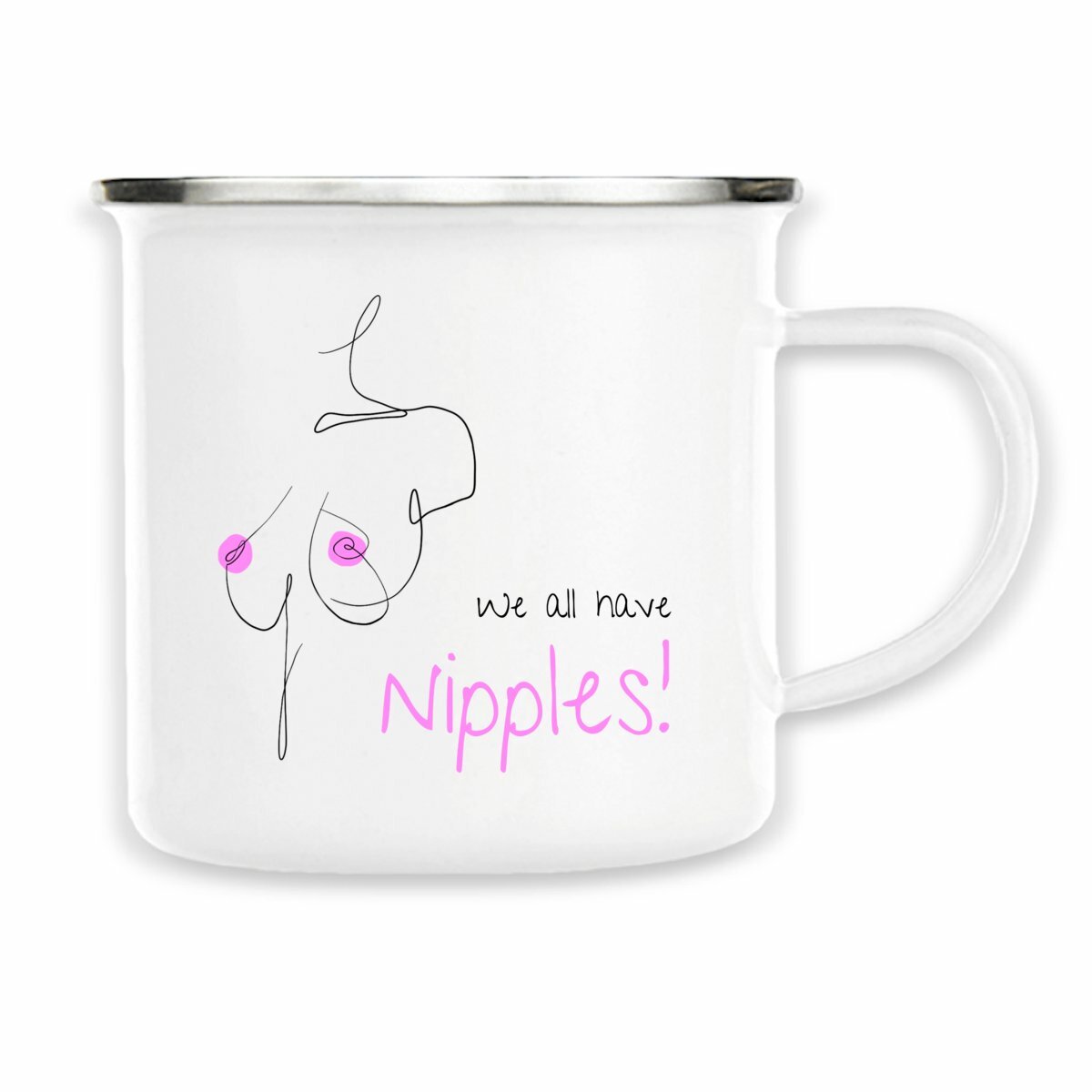 No Shit Shirts - Tasse: We all have nipples! - Body & Autonomy & Sexism - basic