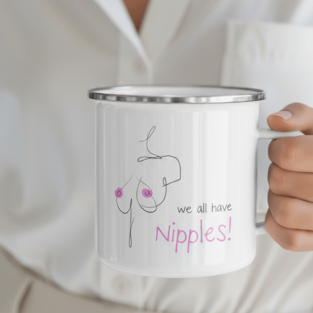 No Shit Shirts - Tasse: We all have nipples! - Body & Autonomy & Sexism - basic